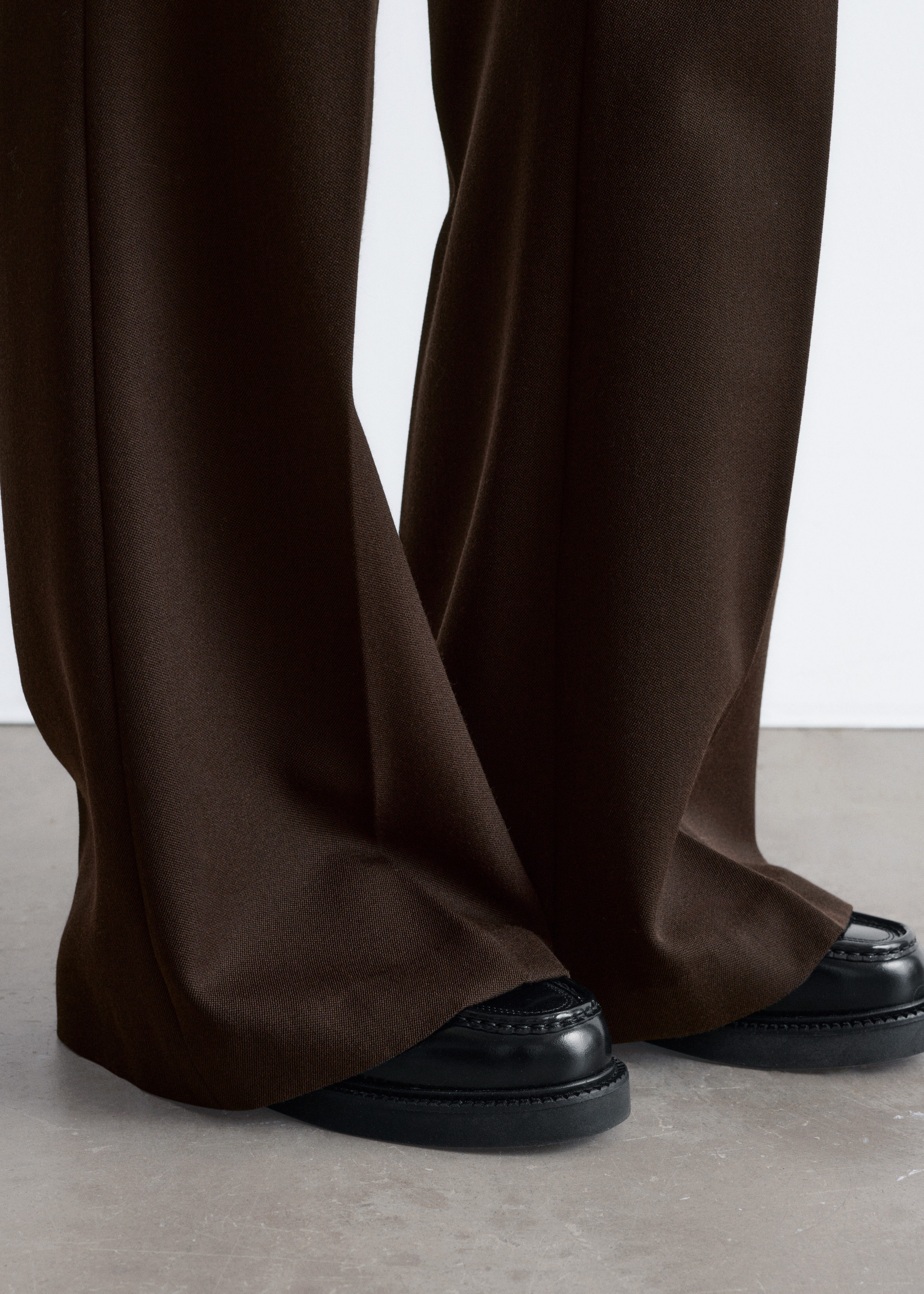 & Other Stories FLARED PRESS-CREASE WOOL TROUSERS