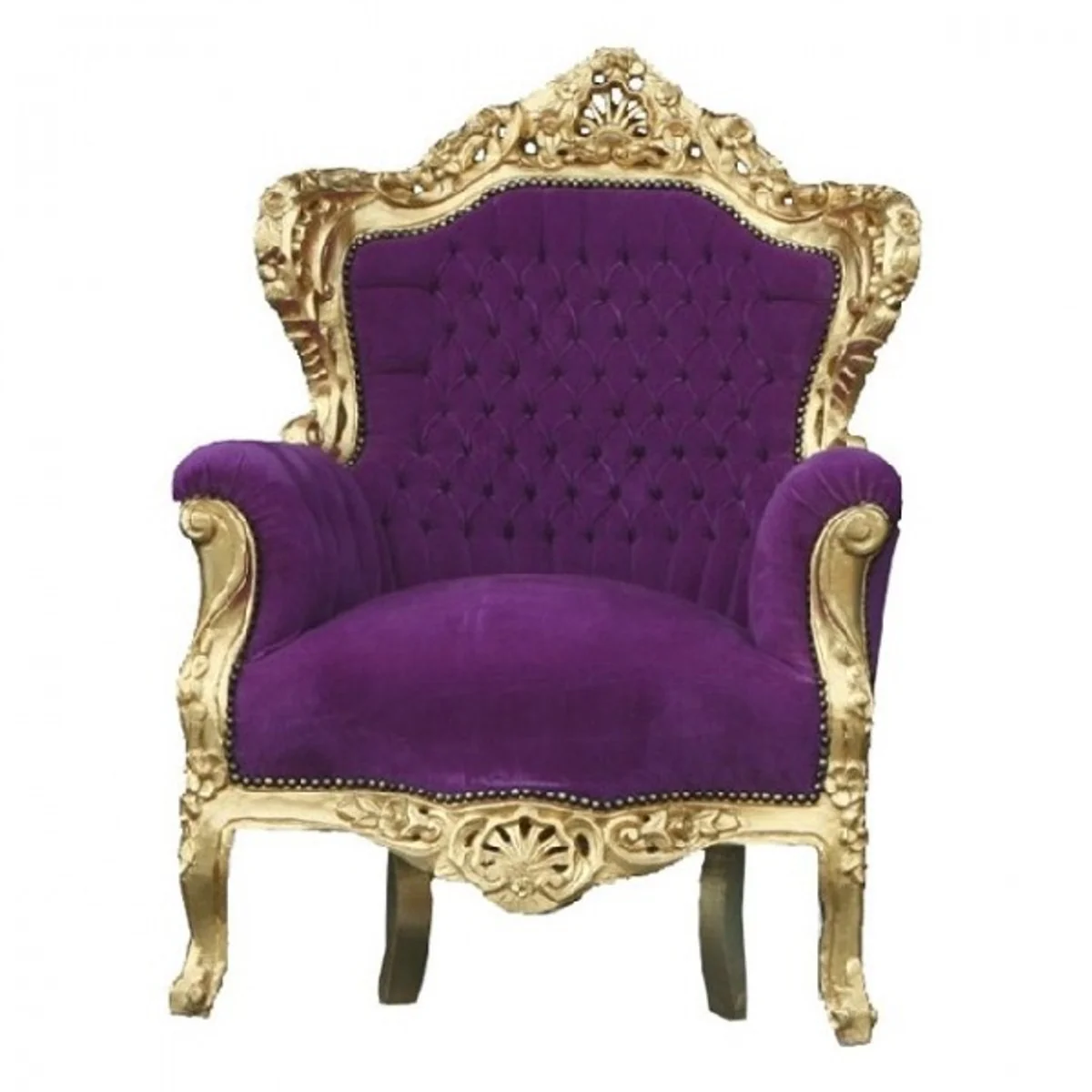 Baroque Armchair King Purple / Gold - Baroque Furniture