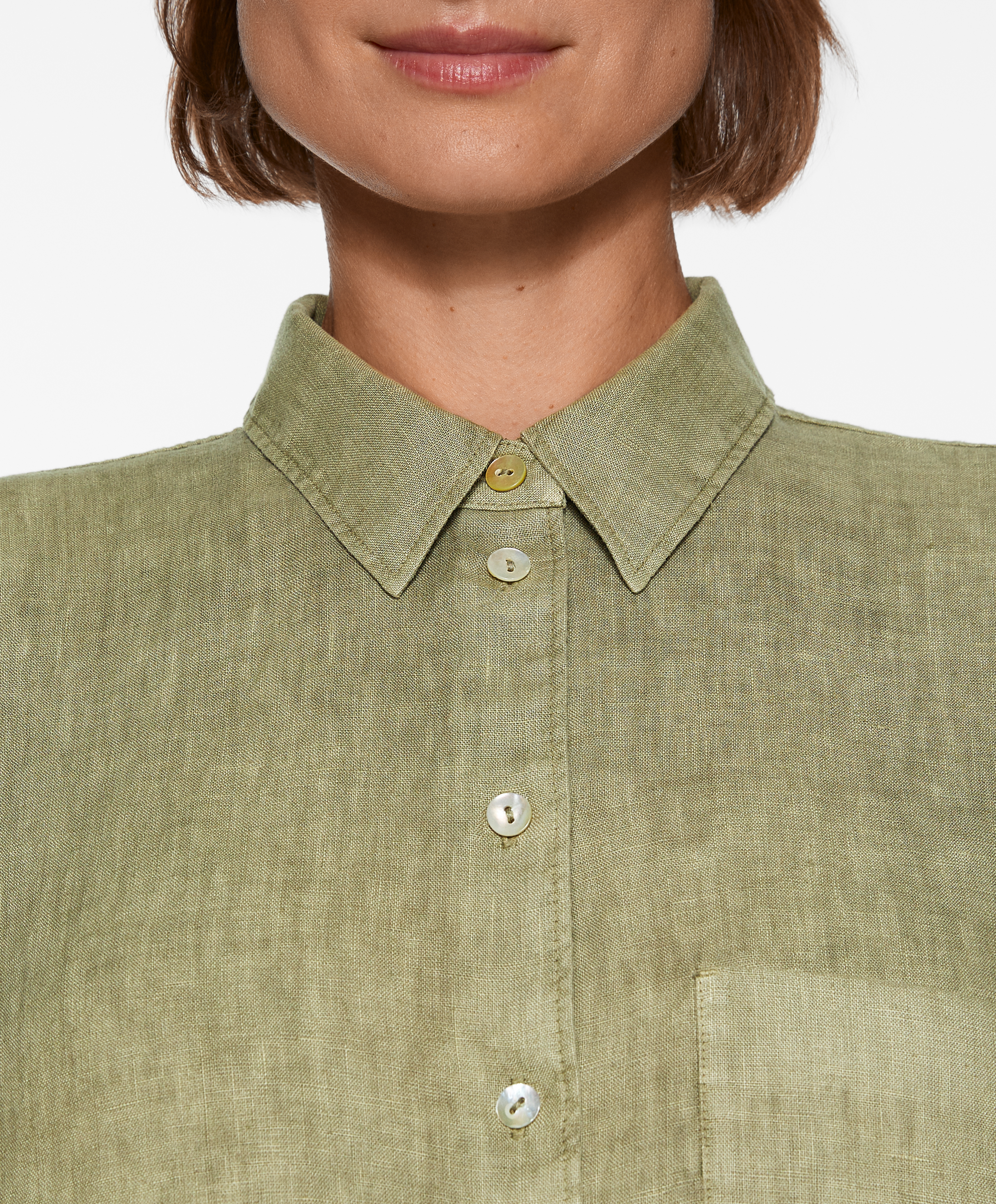 OYSHO 100% linen long-sleeved shirt