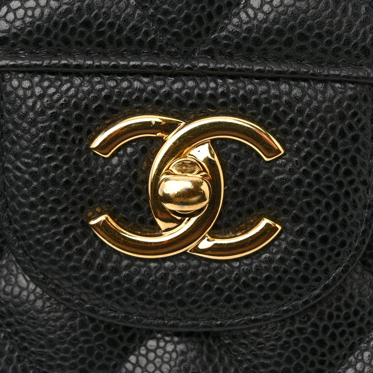 Caviar Quilted Jumbo Double Flap Black - Top Club