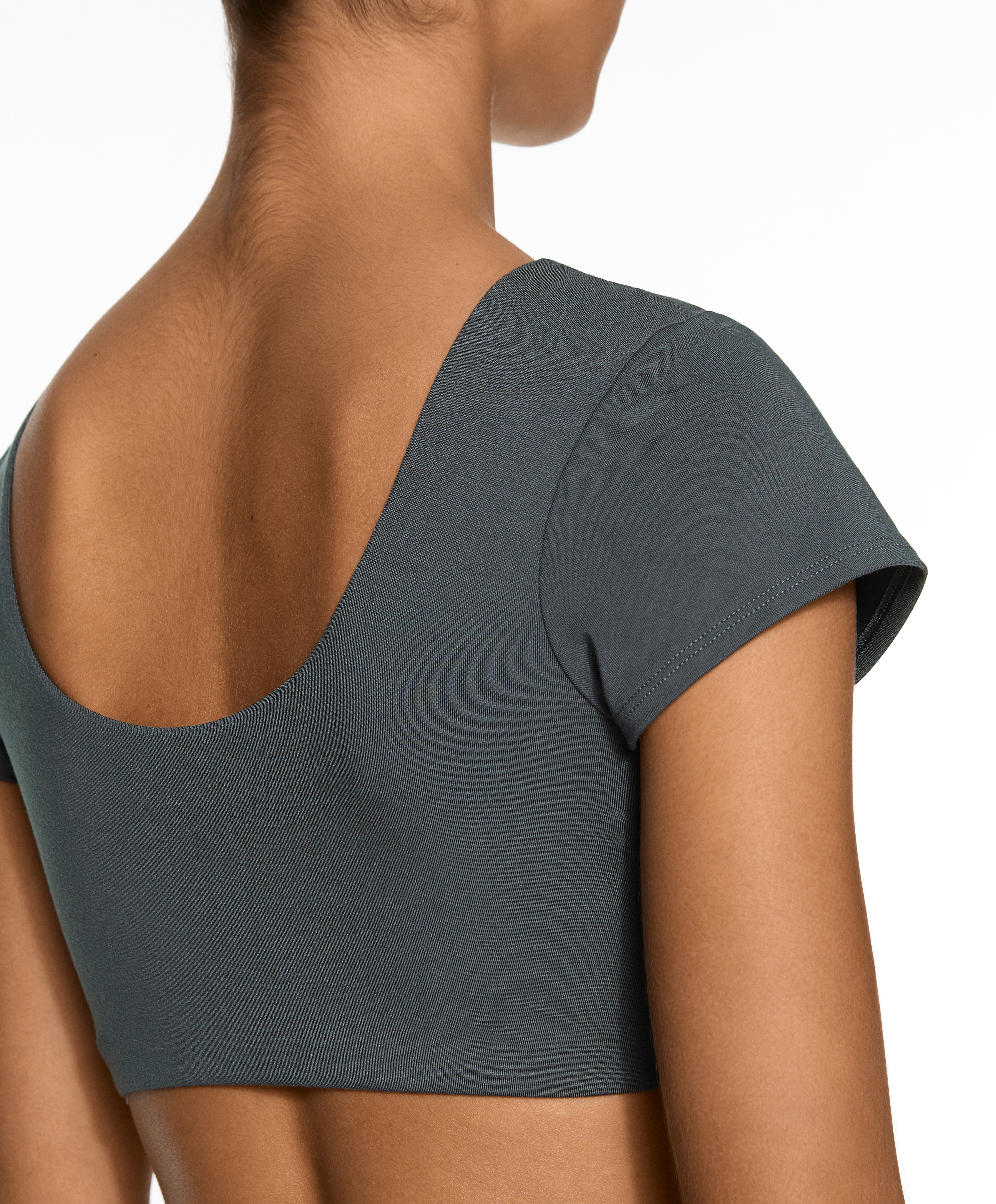 OYSHO Short-sleeved bra top with modal