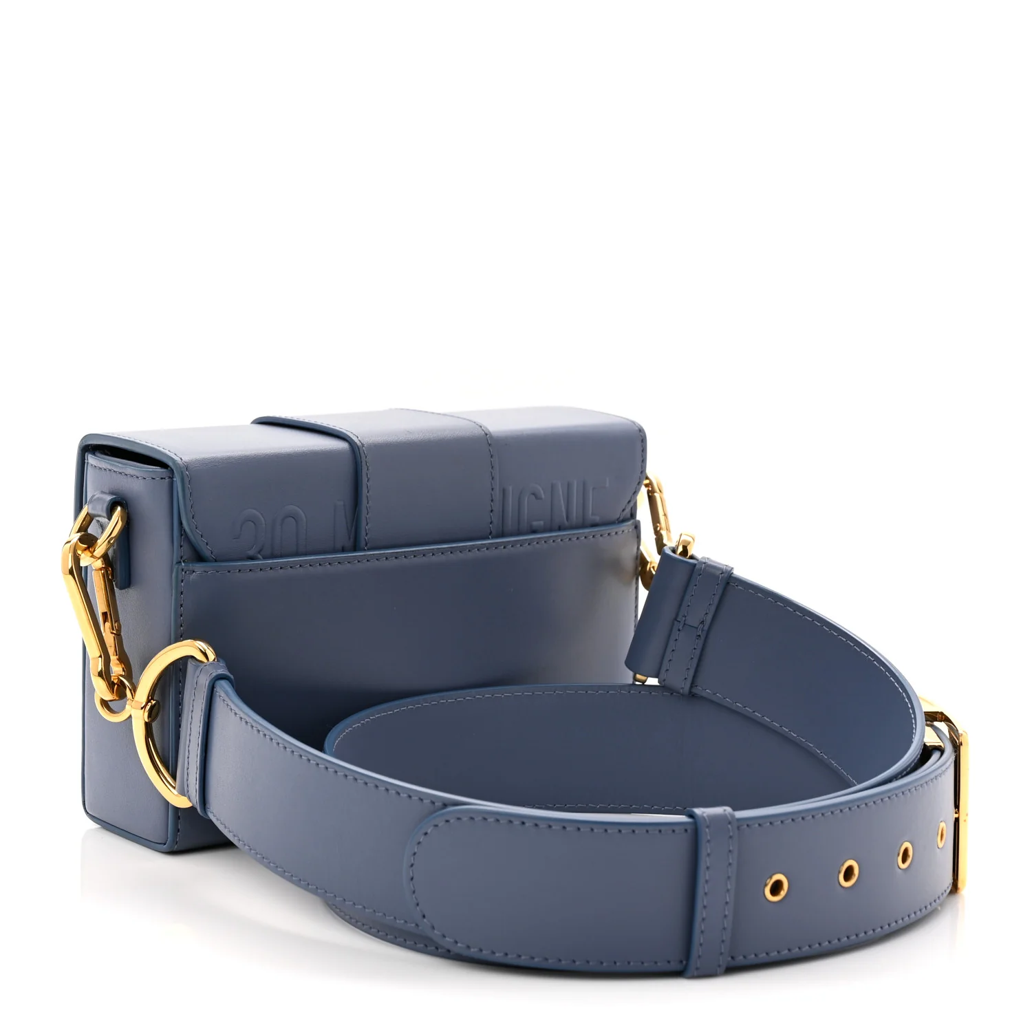 Box Calfskin 30 Montaigne Box Bag Blue - Top Club