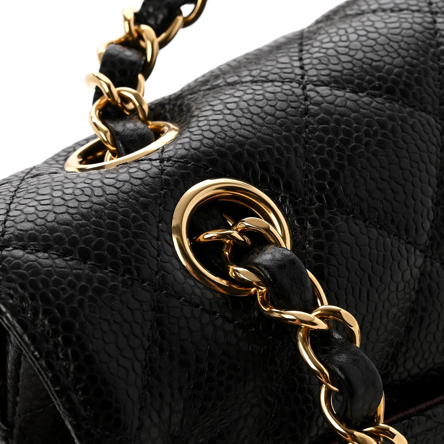 Caviar Quilted Small Double Flap Black - Top Club