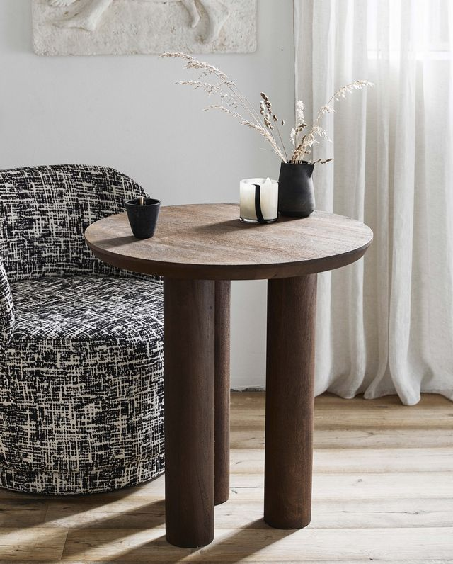 Eettafel Helin donkerbruin Ø70 cm