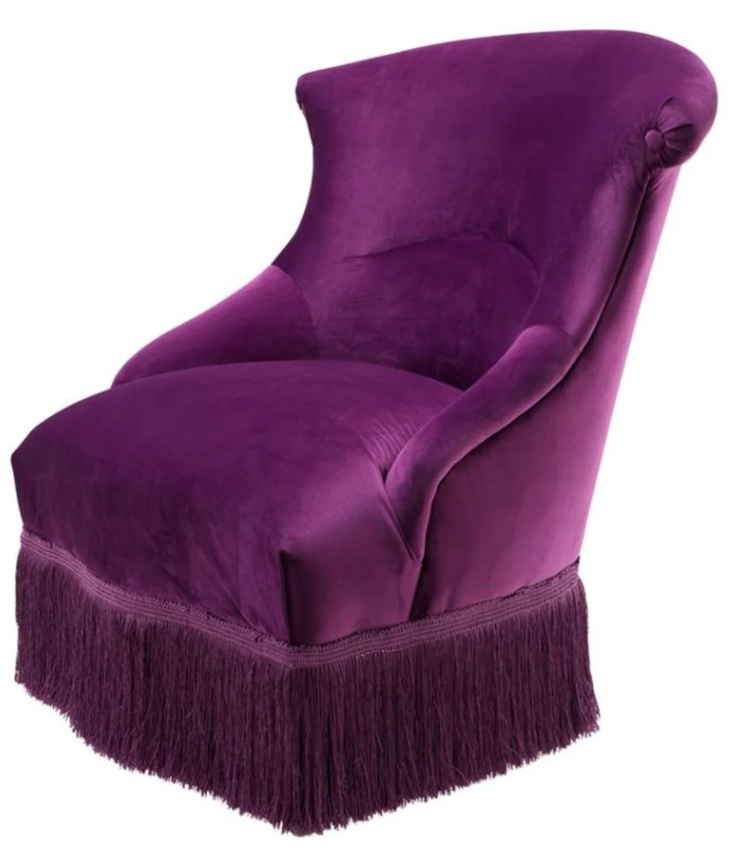 Designer armchair purple 68 x 70 x H. 79 cm - luxury collection
