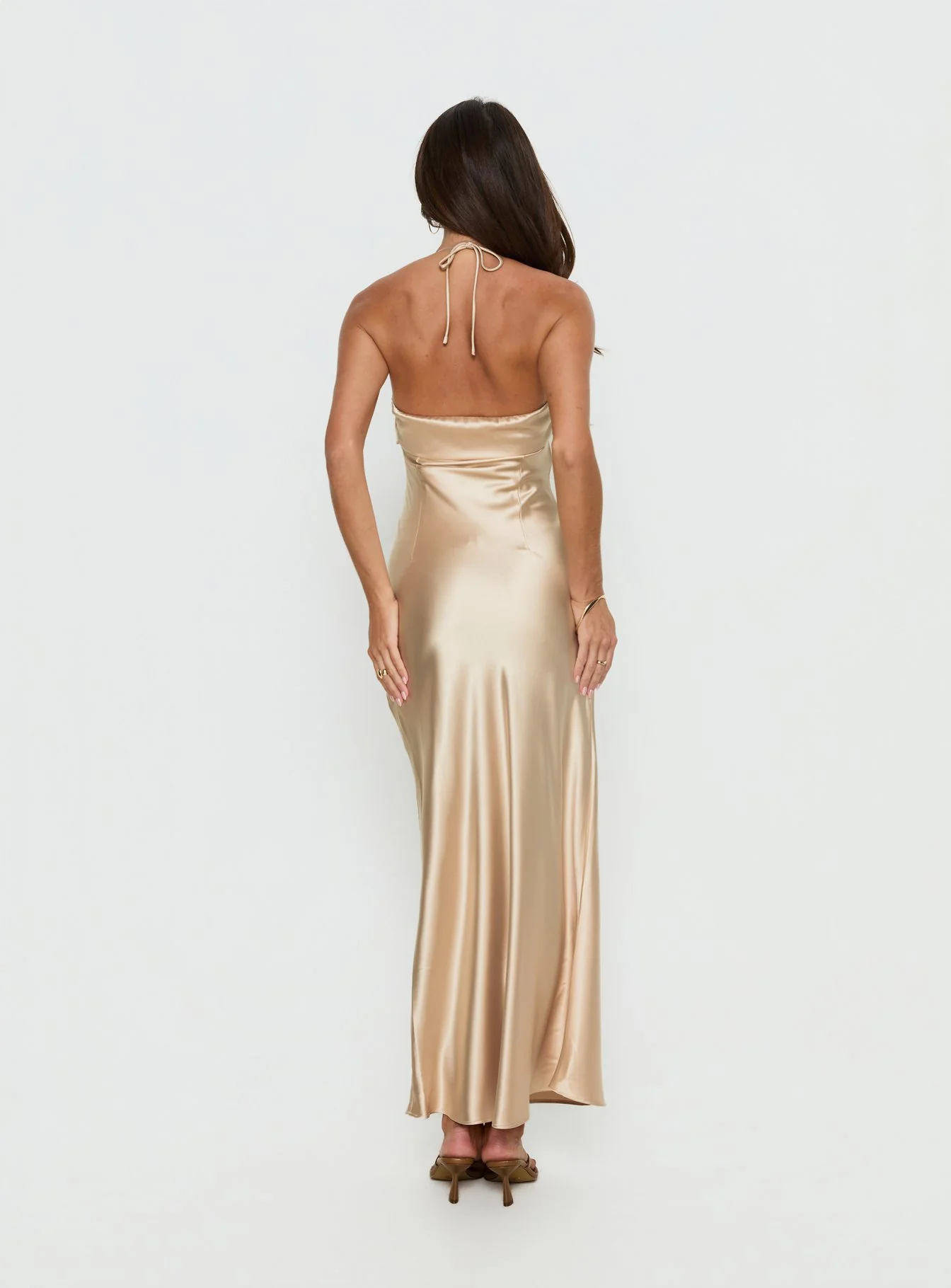 Fireproof Halter Maxi Dress Champagne