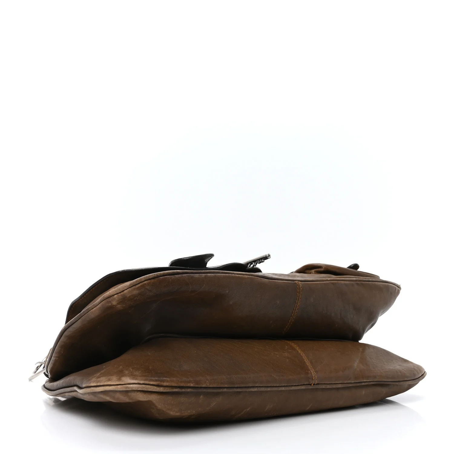 Calfskin Medium Gaucho Double Saddle Bag Brown - Top Club