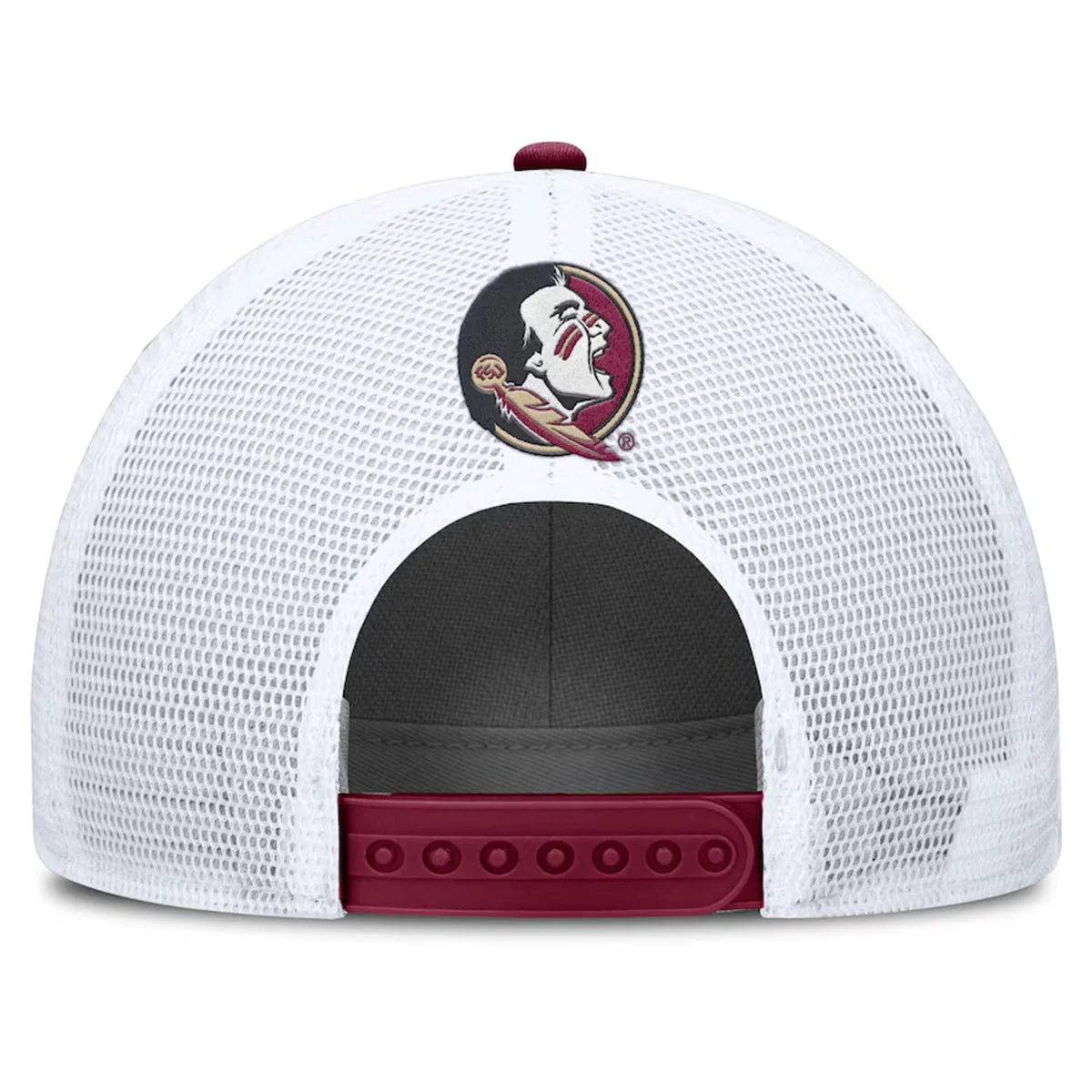 Nike Youth Florida State Seminoles Patch Adjustable Rise Trucker Hat - Garnet/White - MoB Apparel