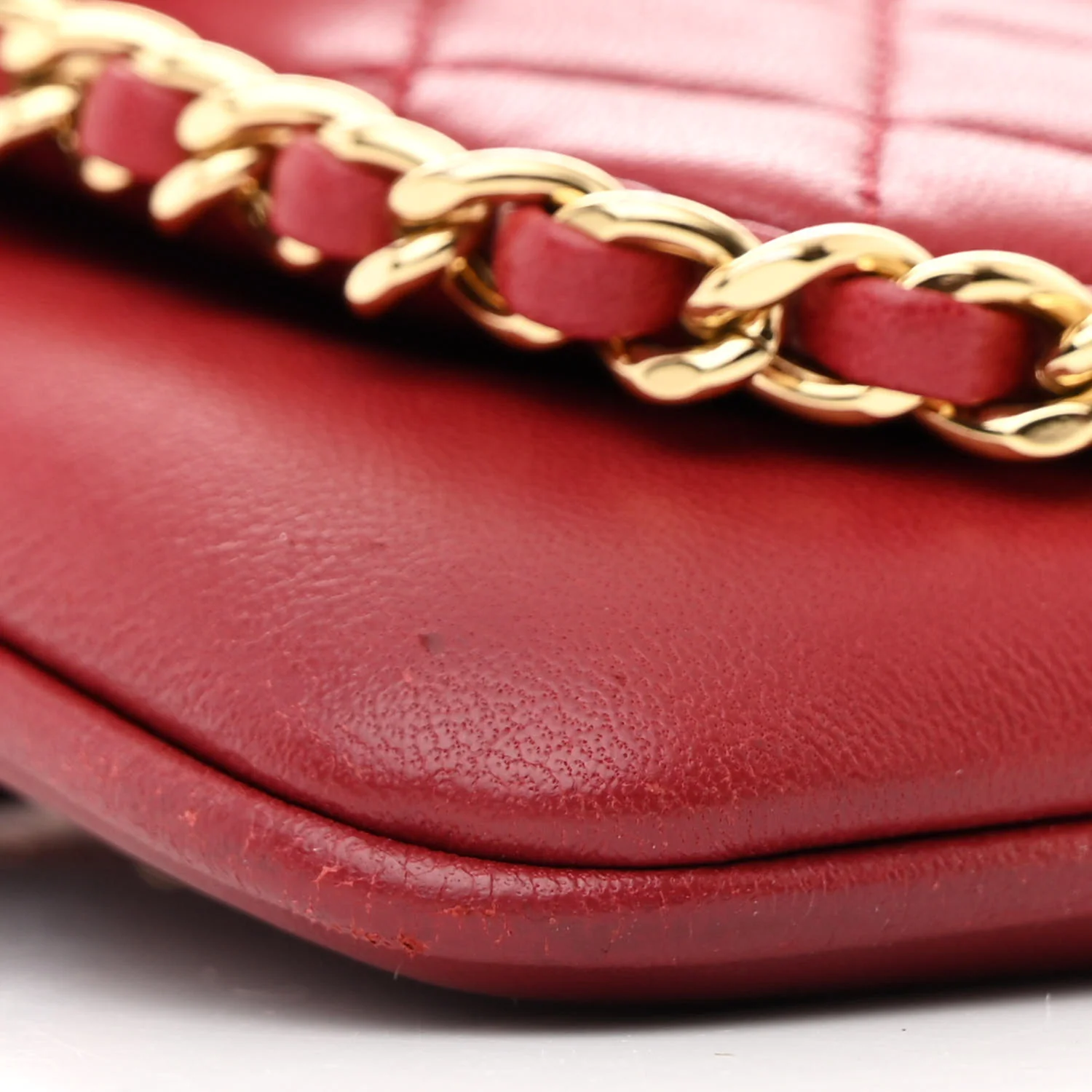 Lambskin Quilted CC Unchained Crossbody Red - Top Club