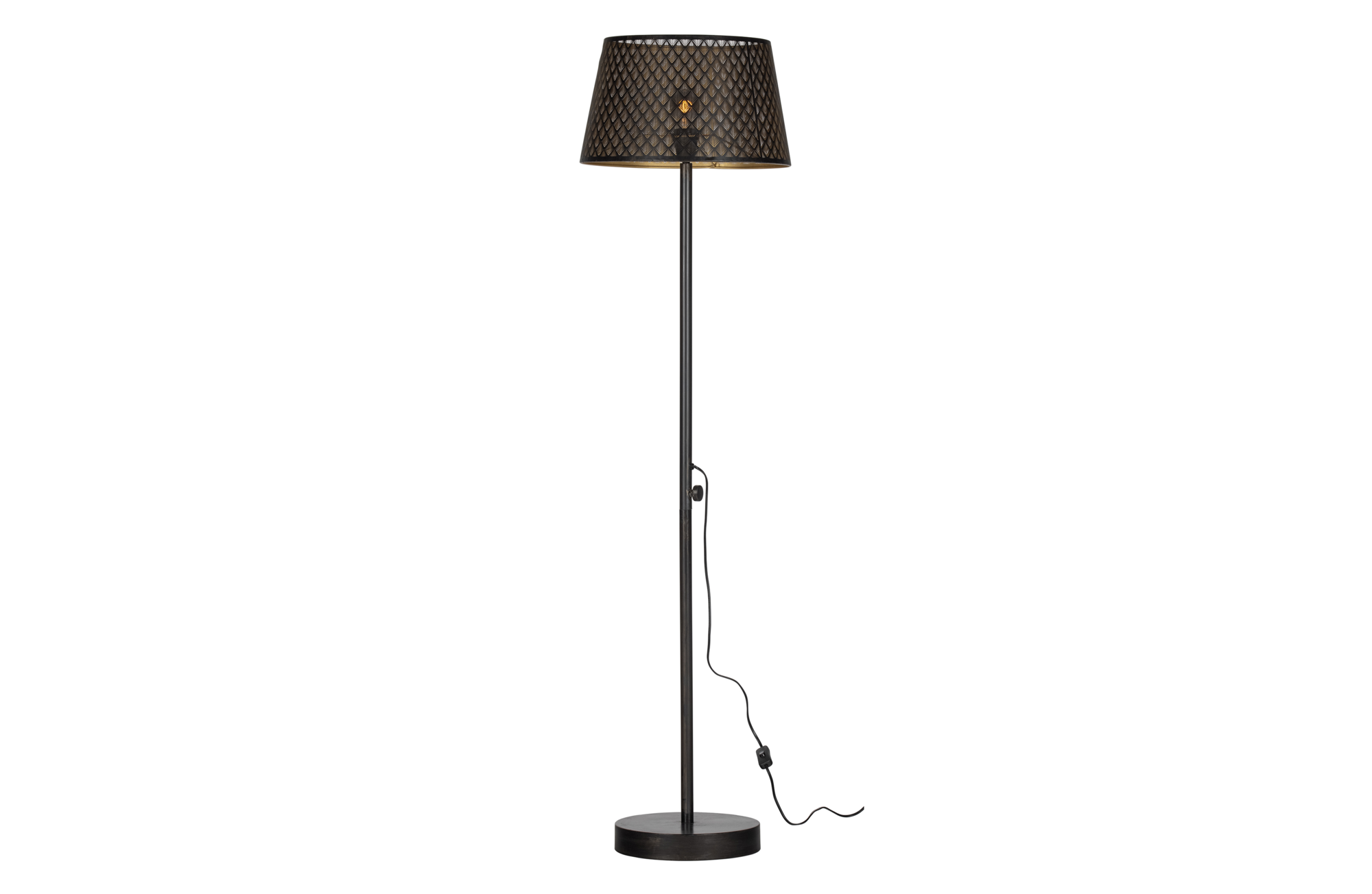 Vloerlamp Kars - zwart/antique brass