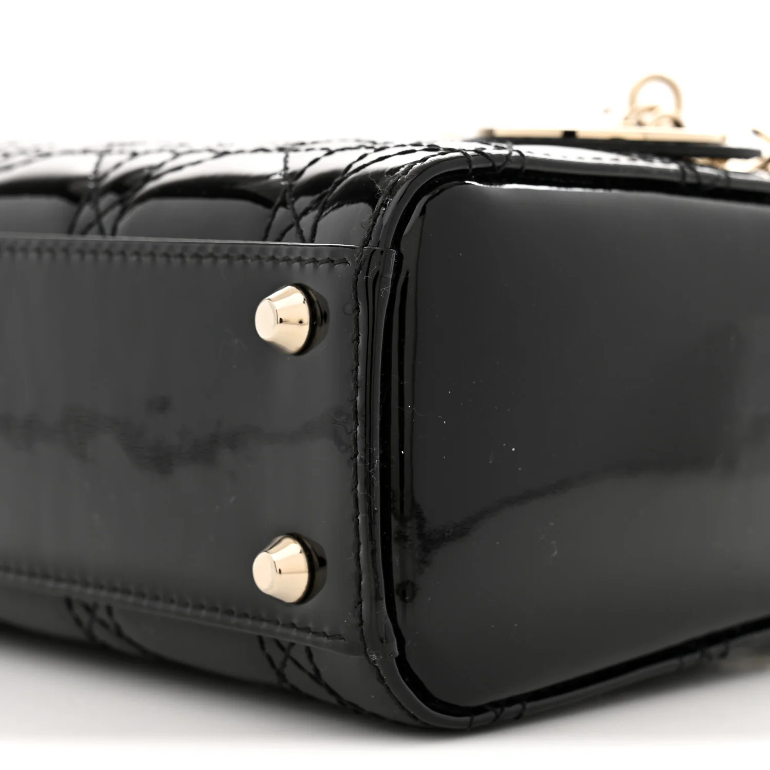Patent Cannage Mini Lady Dior Black - Top Club
