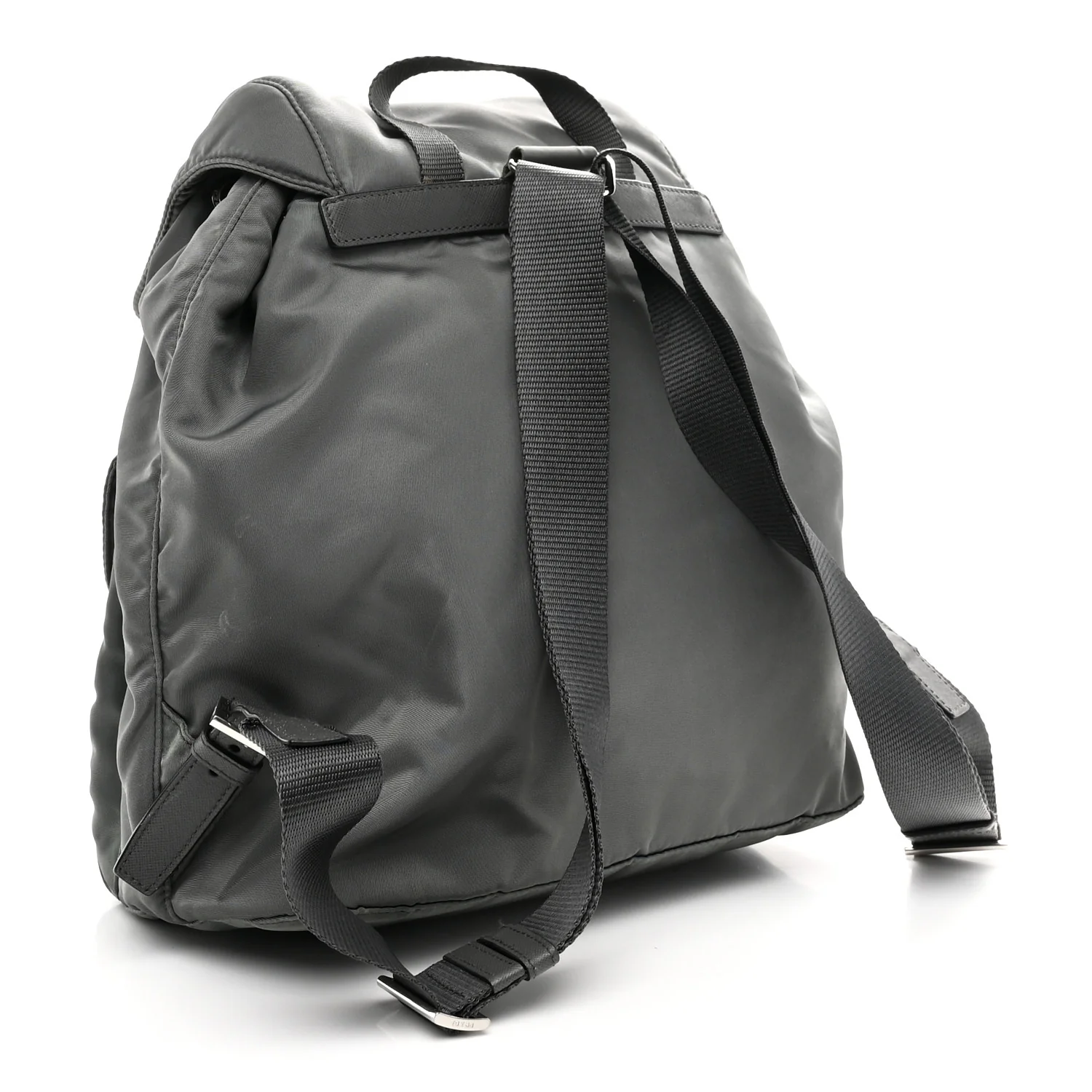 Tessuto Nylon Saffiano Medium Backpack Anthracite - Top Club