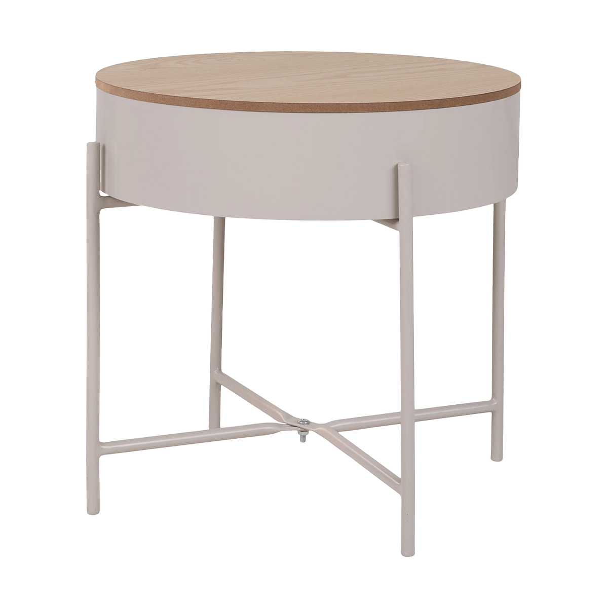 Bijzettafel Sef metaal - met opbergruimte Beige