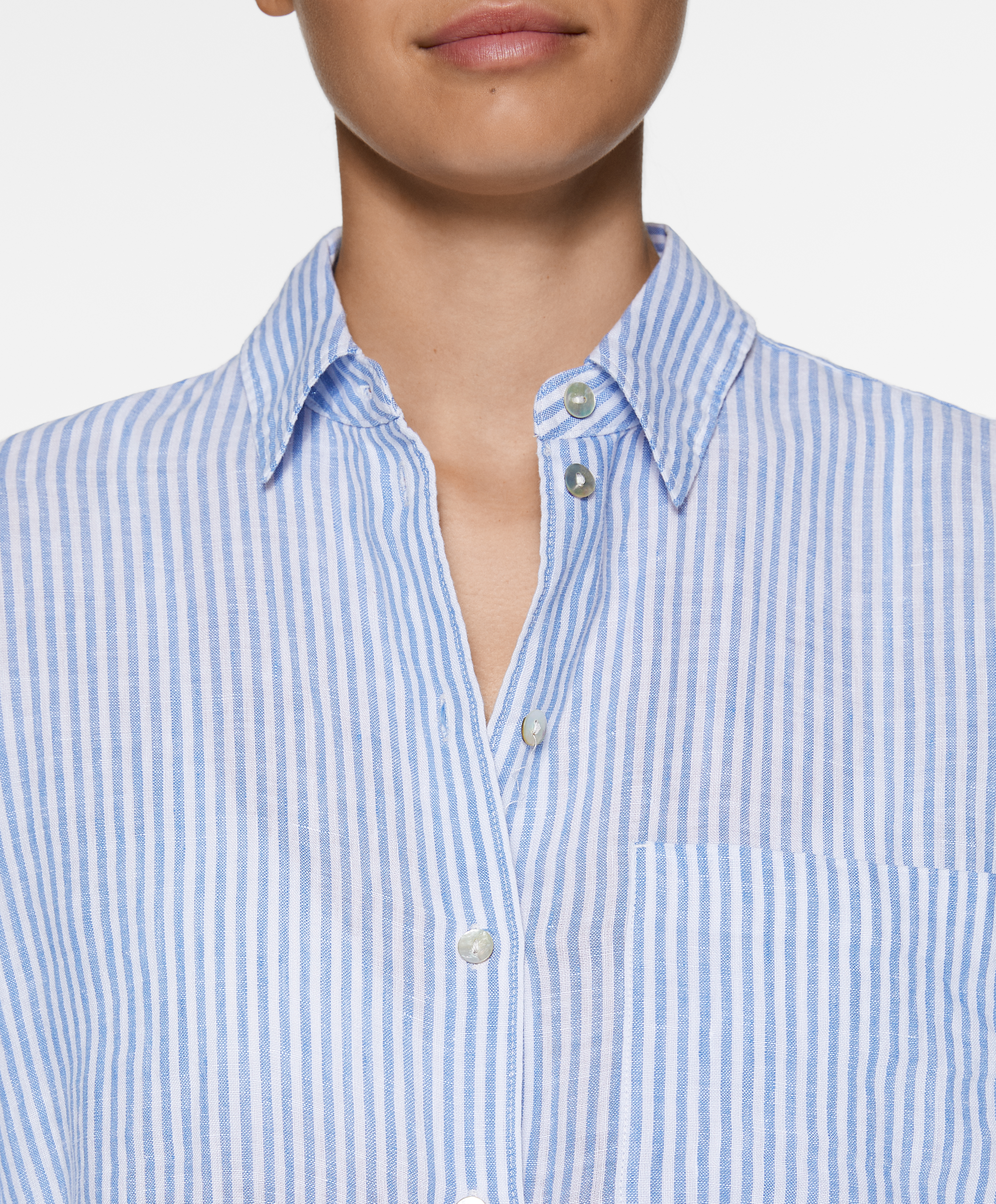 OYSHO 100% linen long-sleeved shirt