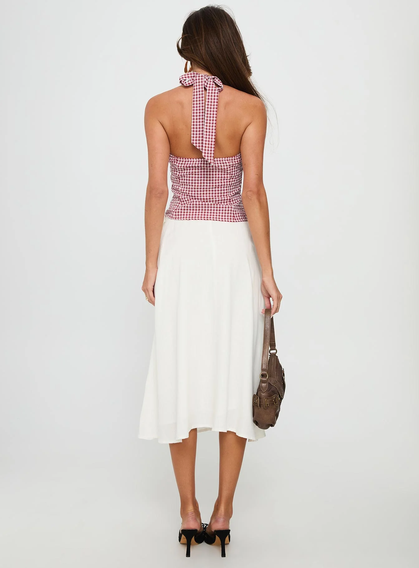 Persuasion Tie Side Midi Skirt White