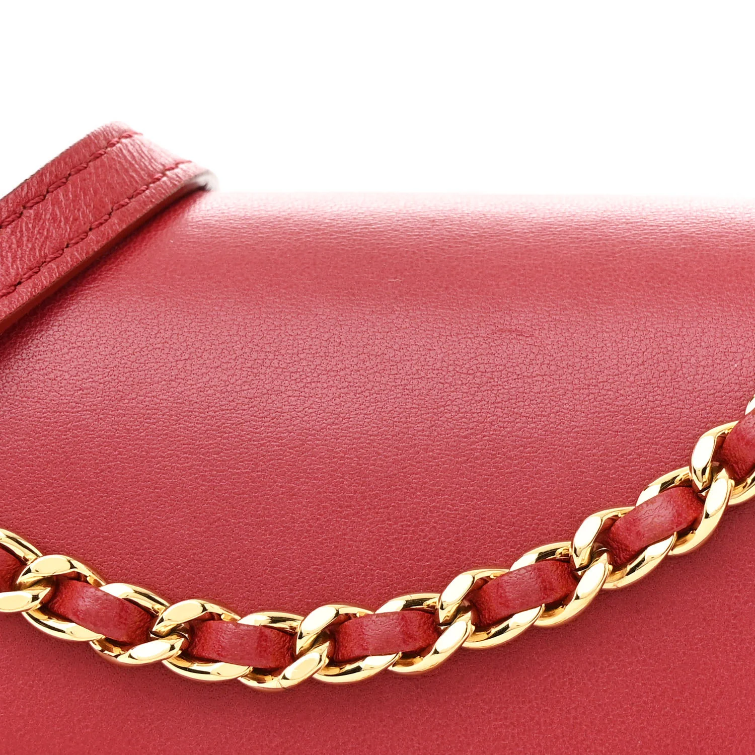 Lambskin Quilted CC Unchained Crossbody Red - Top Club