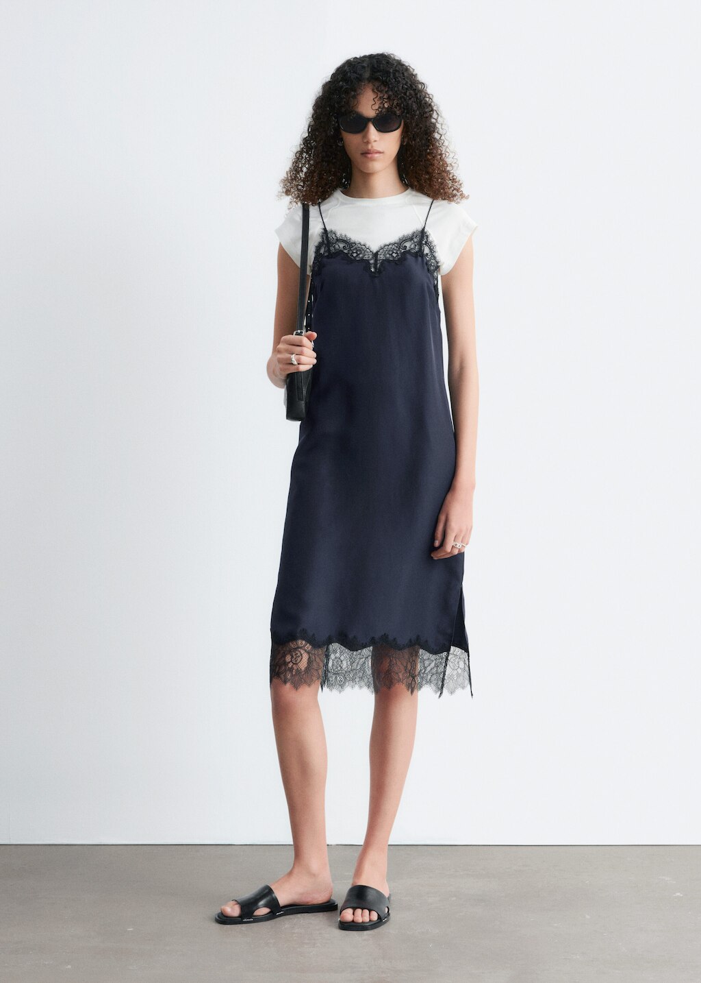 & Other Stories SILK SLIP MIDI DRESS