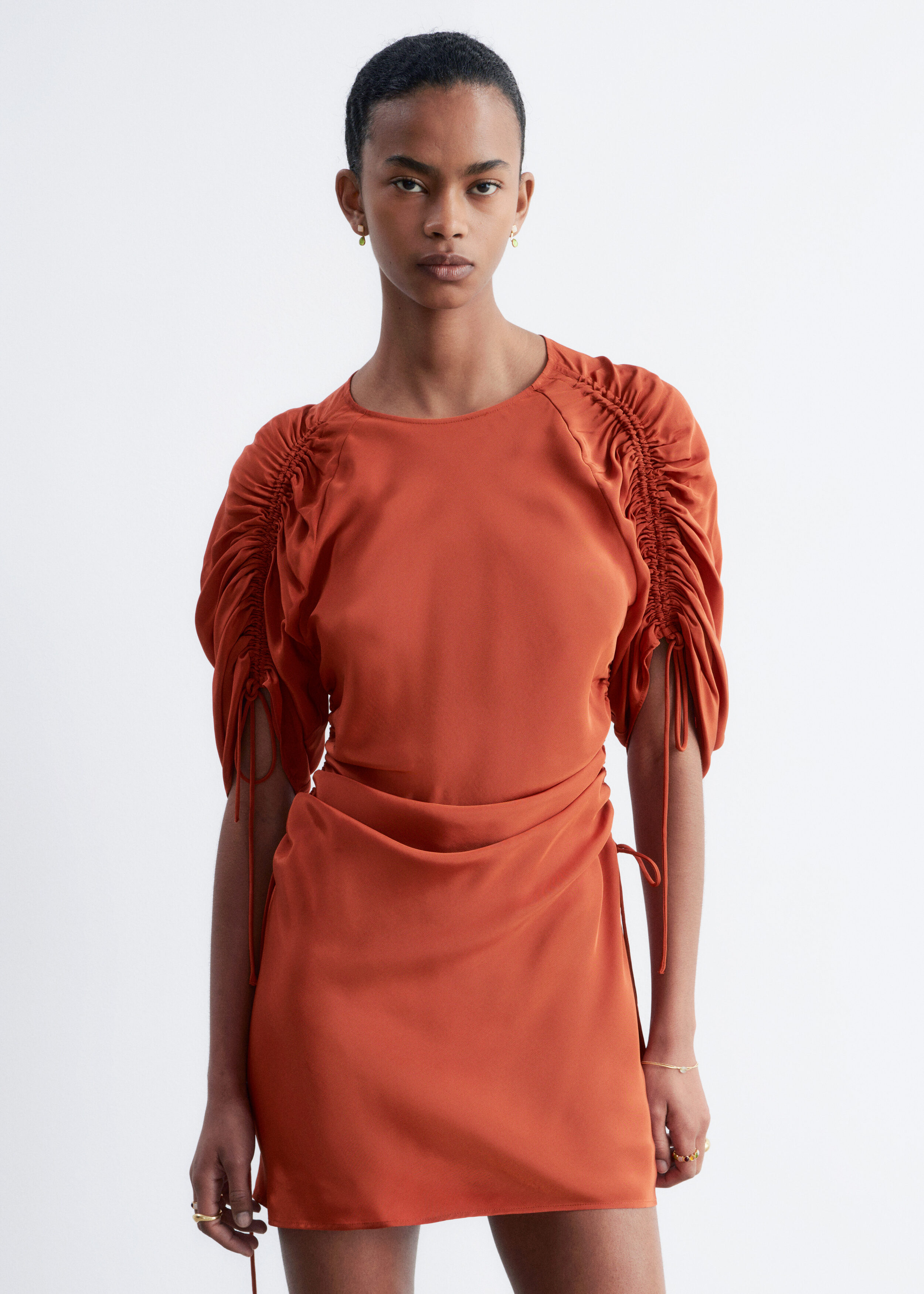 & Other Stories SCULPTURAL RUCHED MINI DRESS