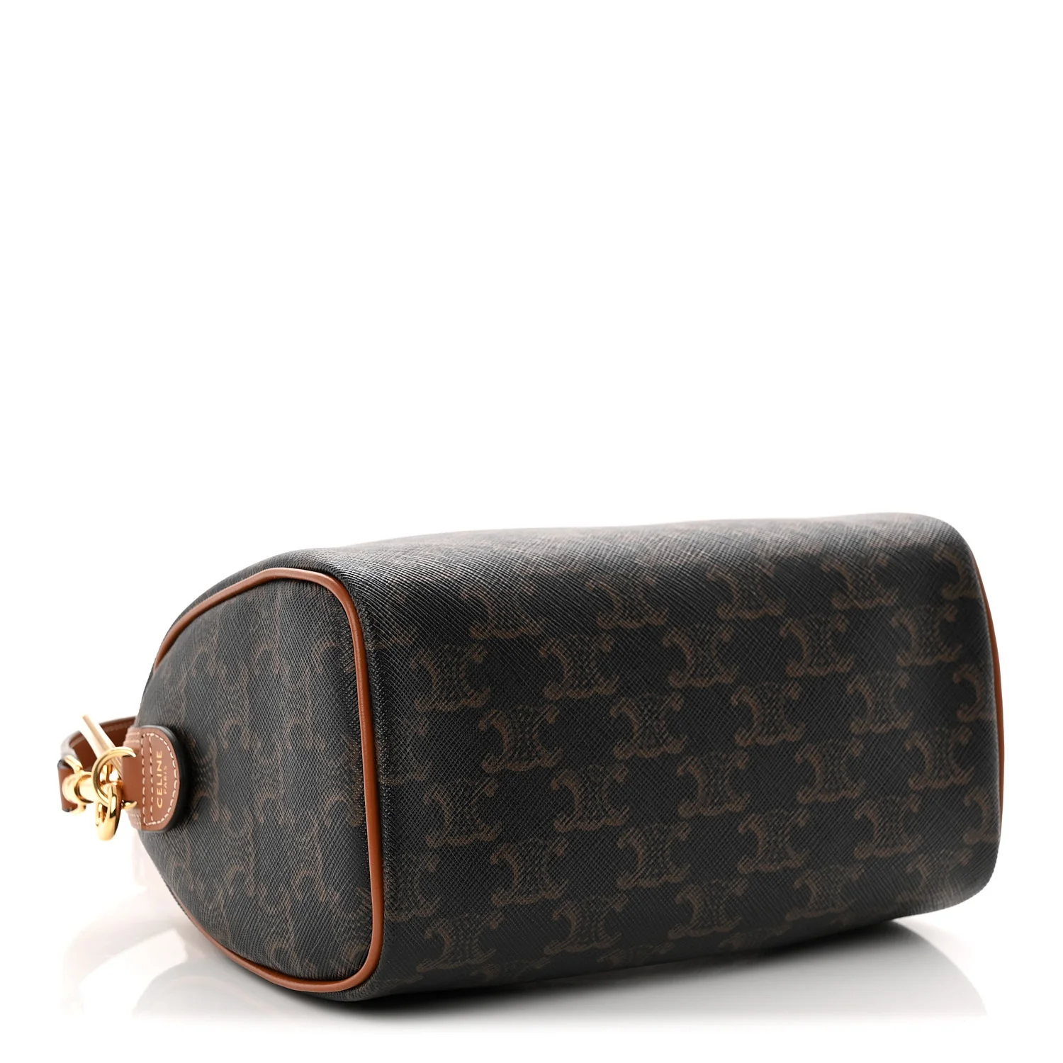 Triomphe Canvas Calfskin Small Boston Bag Tan - Top Club