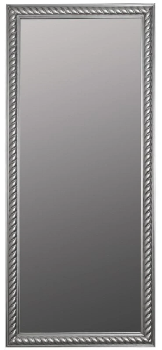 Baroque living room wall mirror antique silver 72 x H. 162 cm - Handmade mirror in the baroque style