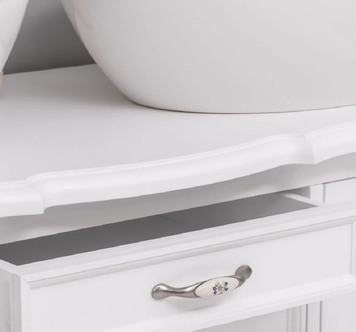Country house style solid wood double washbasin white 150 cm - country house style bathroom furniture