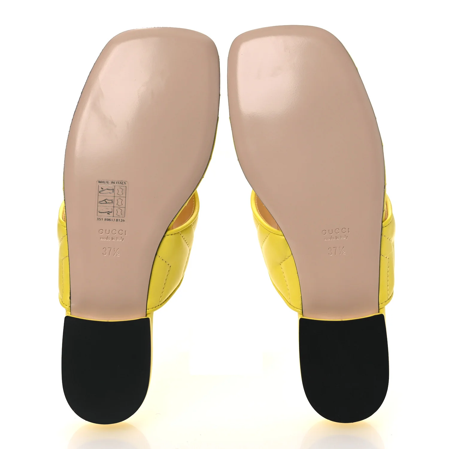 Nappa Charlotte Double G Marmont Thong Sandals 37.5 Acid Lime - Top Club