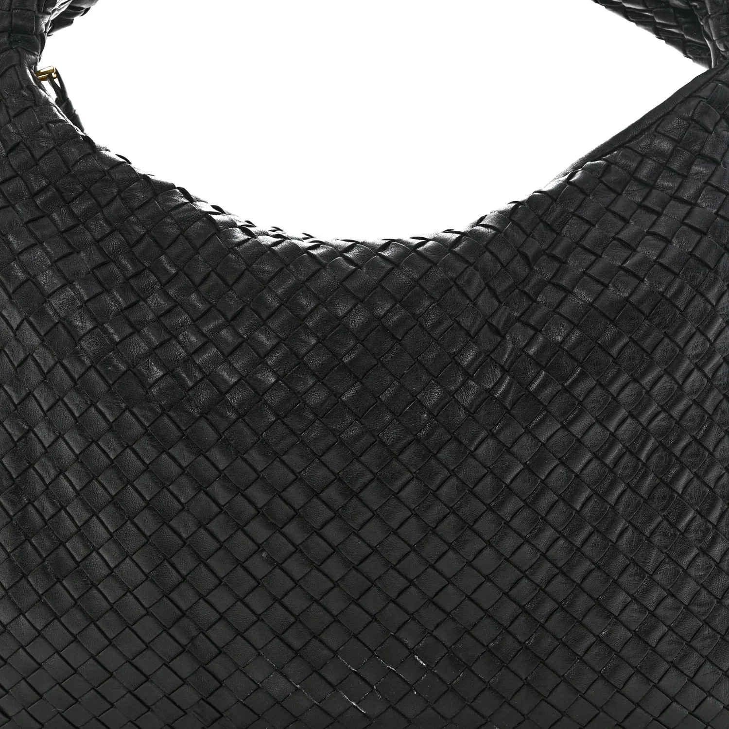 Nappa Intrecciato Large Veneta Hobo Black - Top Club