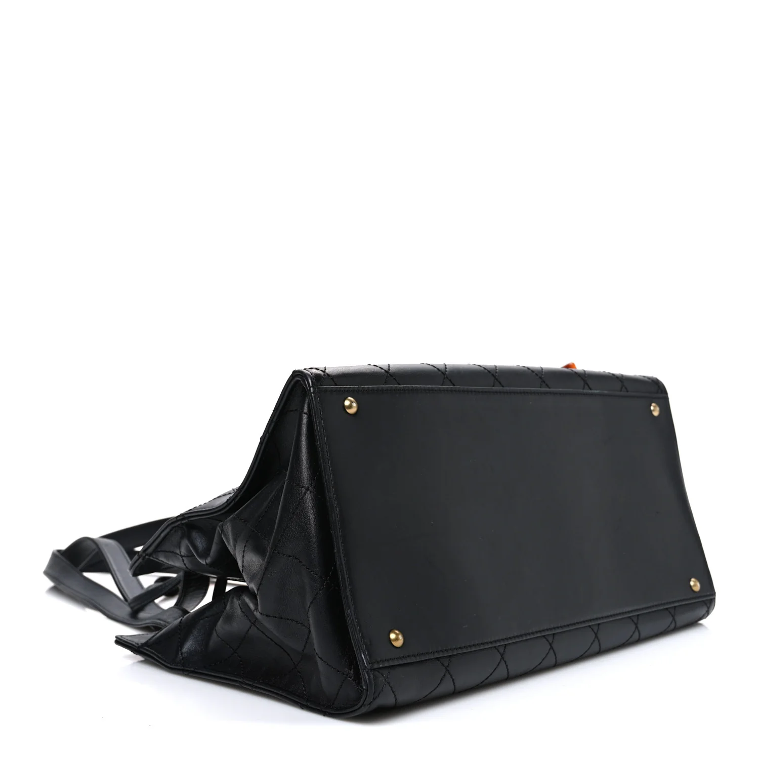 Lambskin Diamond Stitched Shoulder Bag Black - Top Club