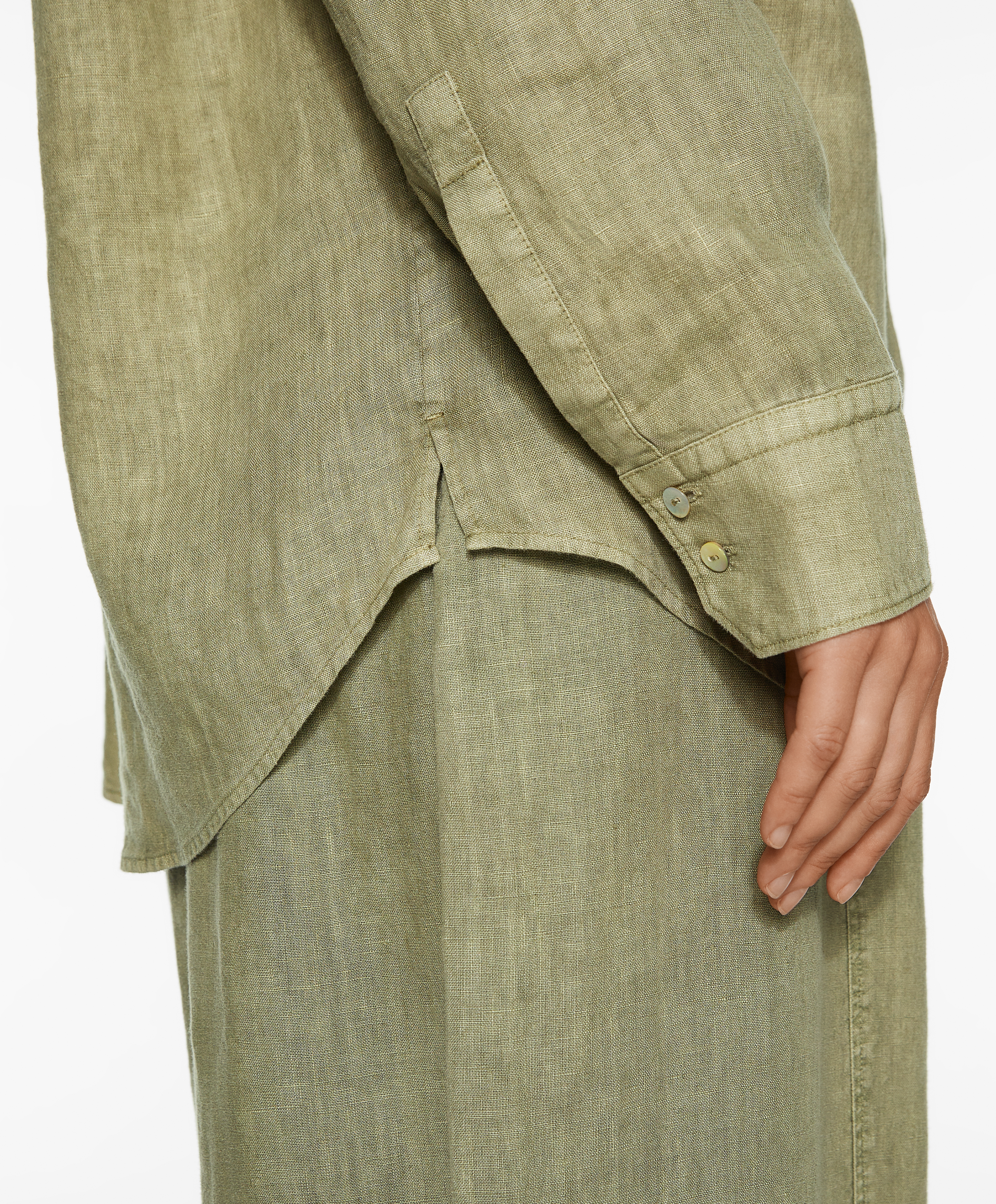 OYSHO 100% linen long-sleeved shirt