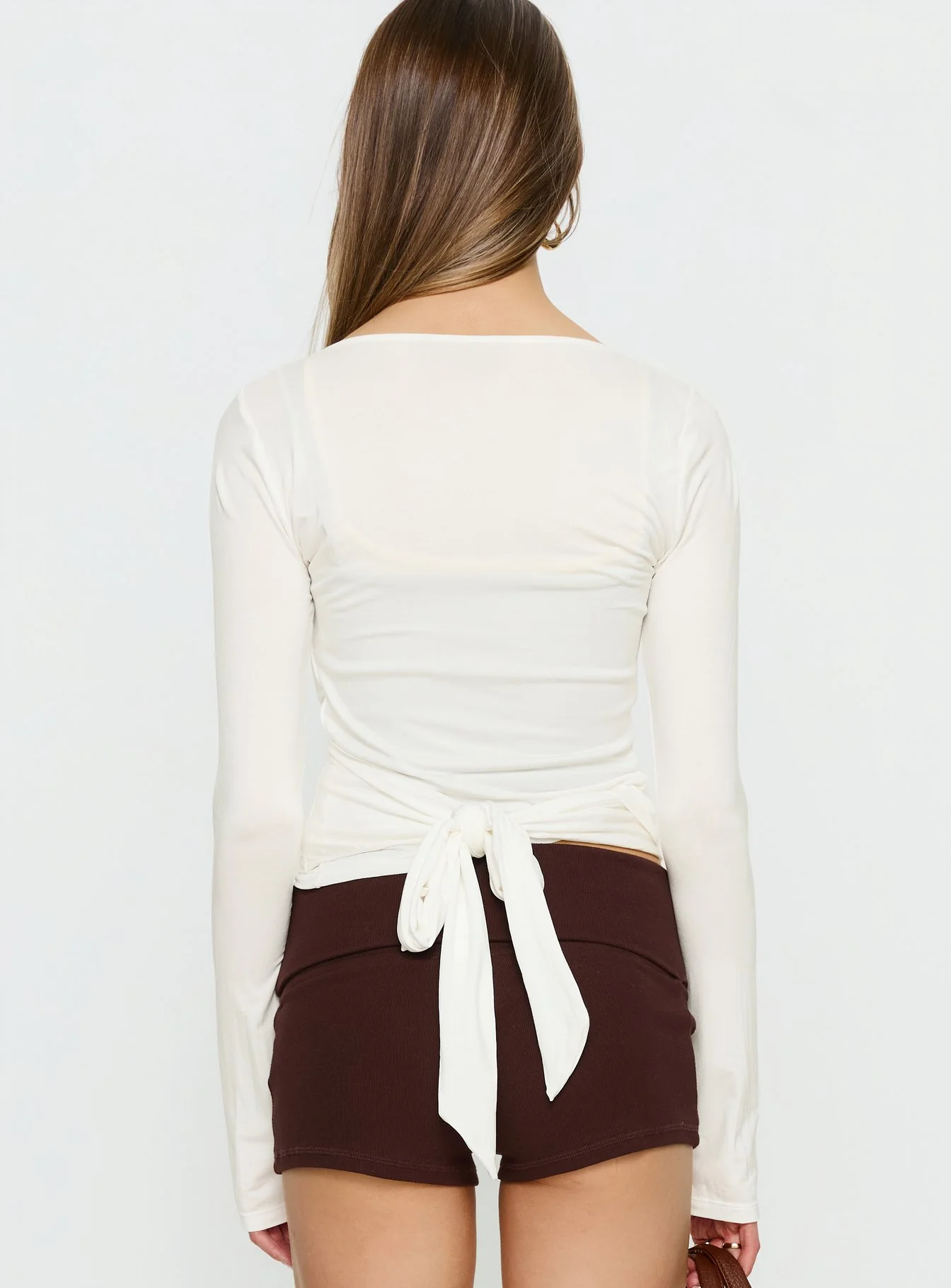 Sylka Long Sleeve Jersey Wrap Top White