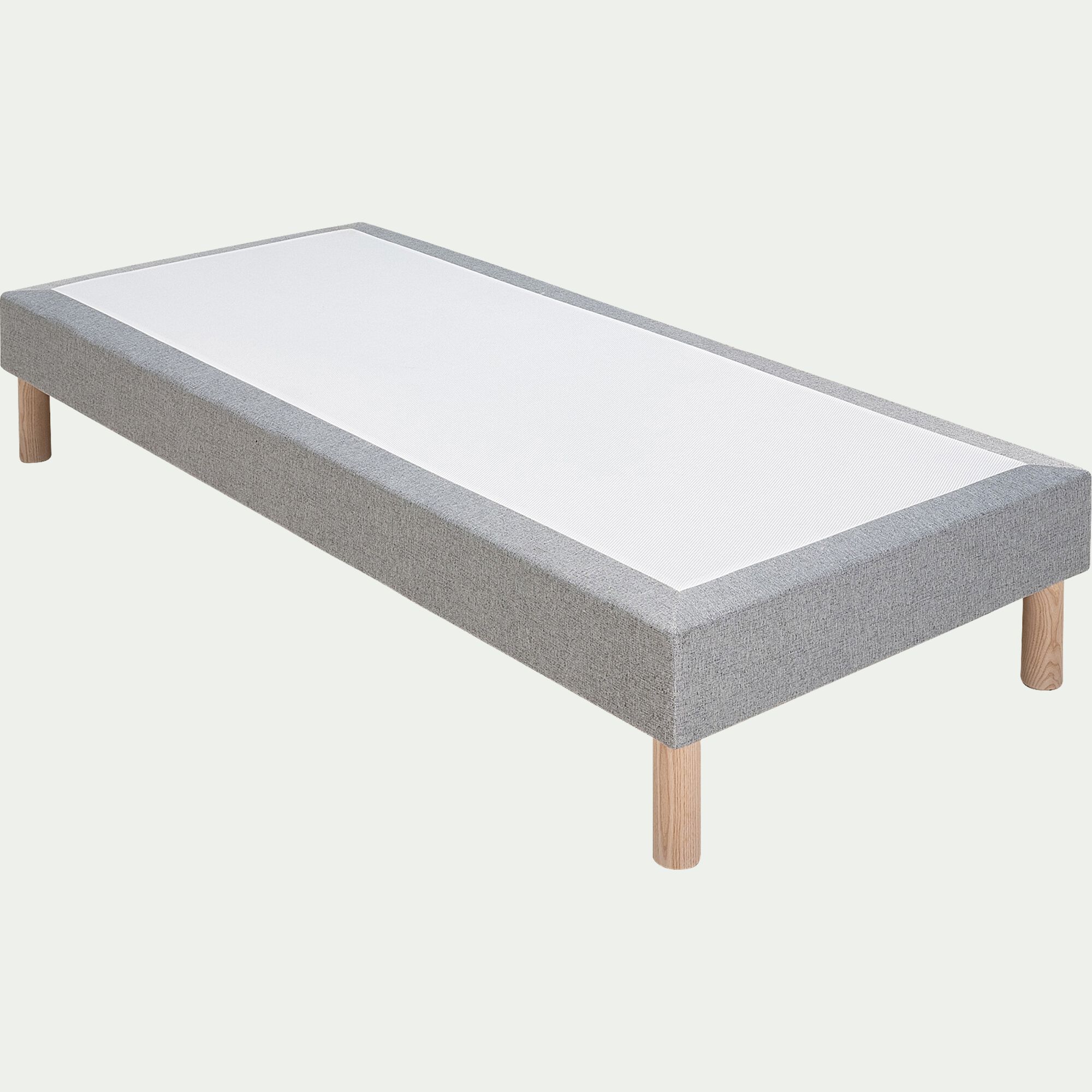 REDON - Sommier tapissier 90x200cm - gris clair