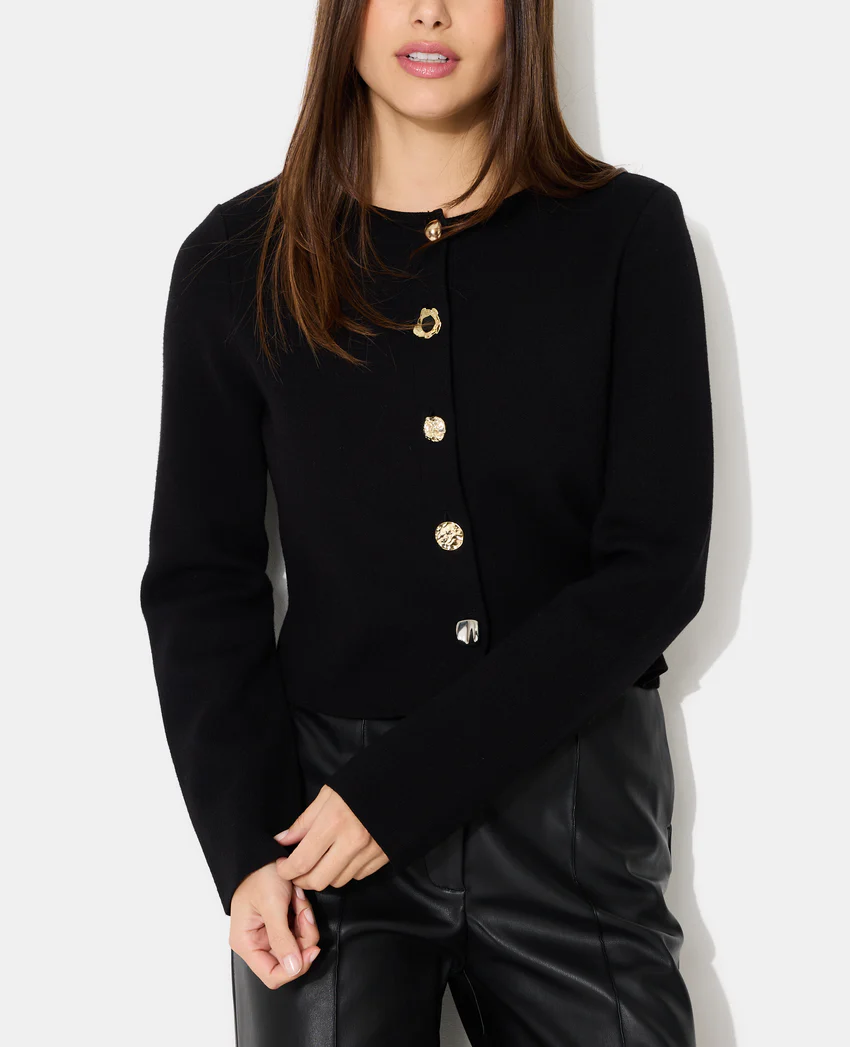 Pimkie Gilet cardigan col rond avec boutons fantaisie