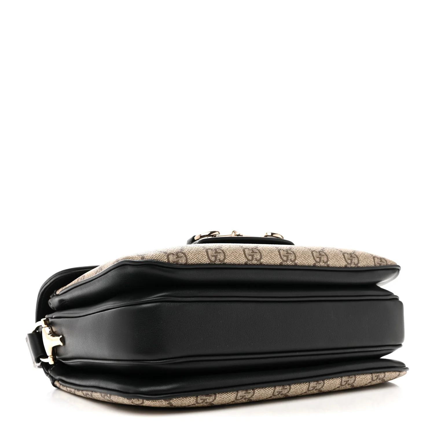 GG Supreme Monogram Horsebit 1955 Soft Small Shoulder Bag Beige Black - Top Club