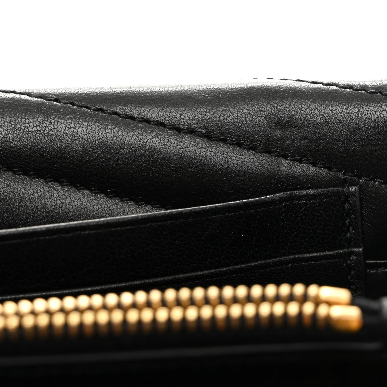 Lambskin Matelasse Chevron Monogram Sulpice Chain Wallet Black - Top Club