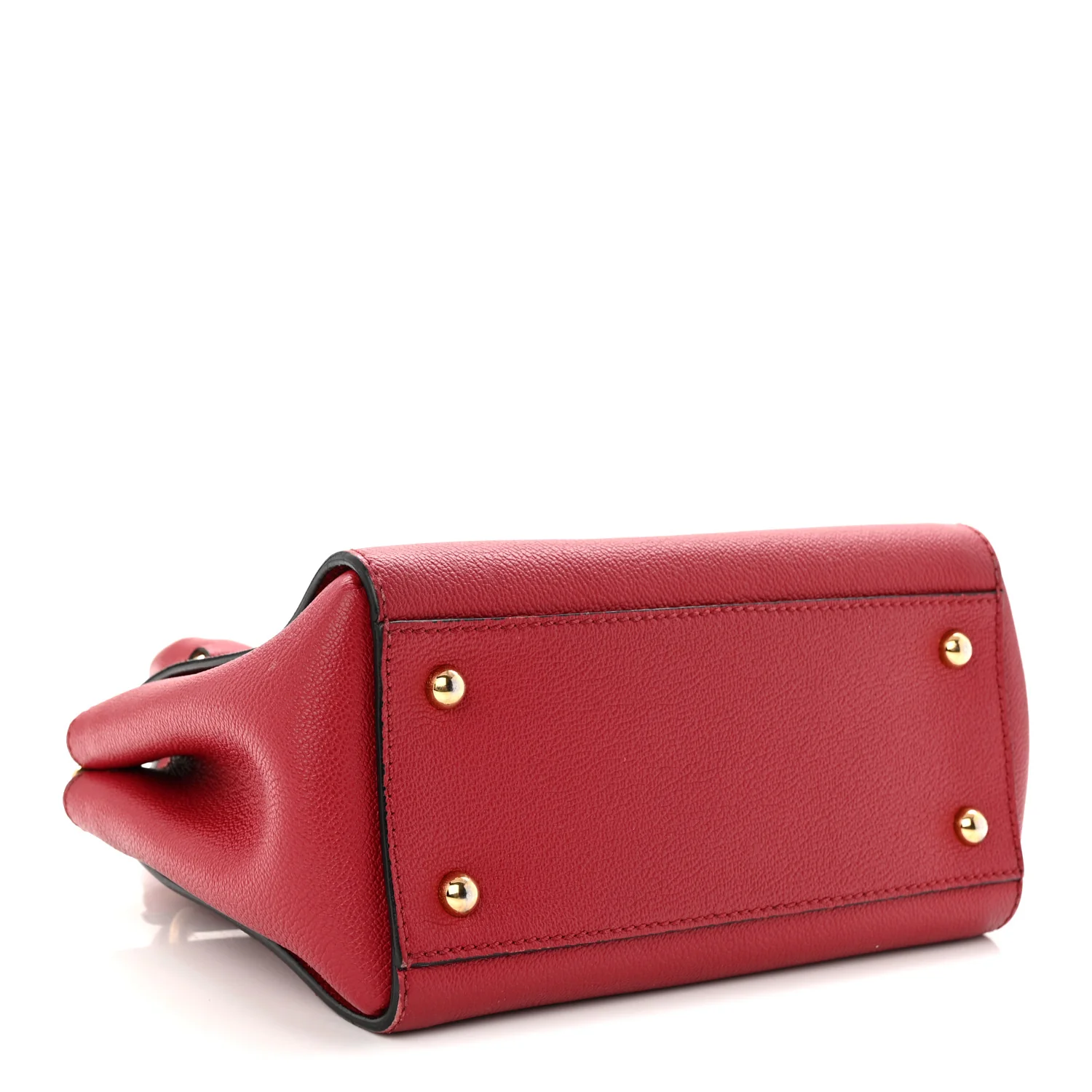 Soft Grain Calfskin Small Buckle Tote Parade Red - Top Club