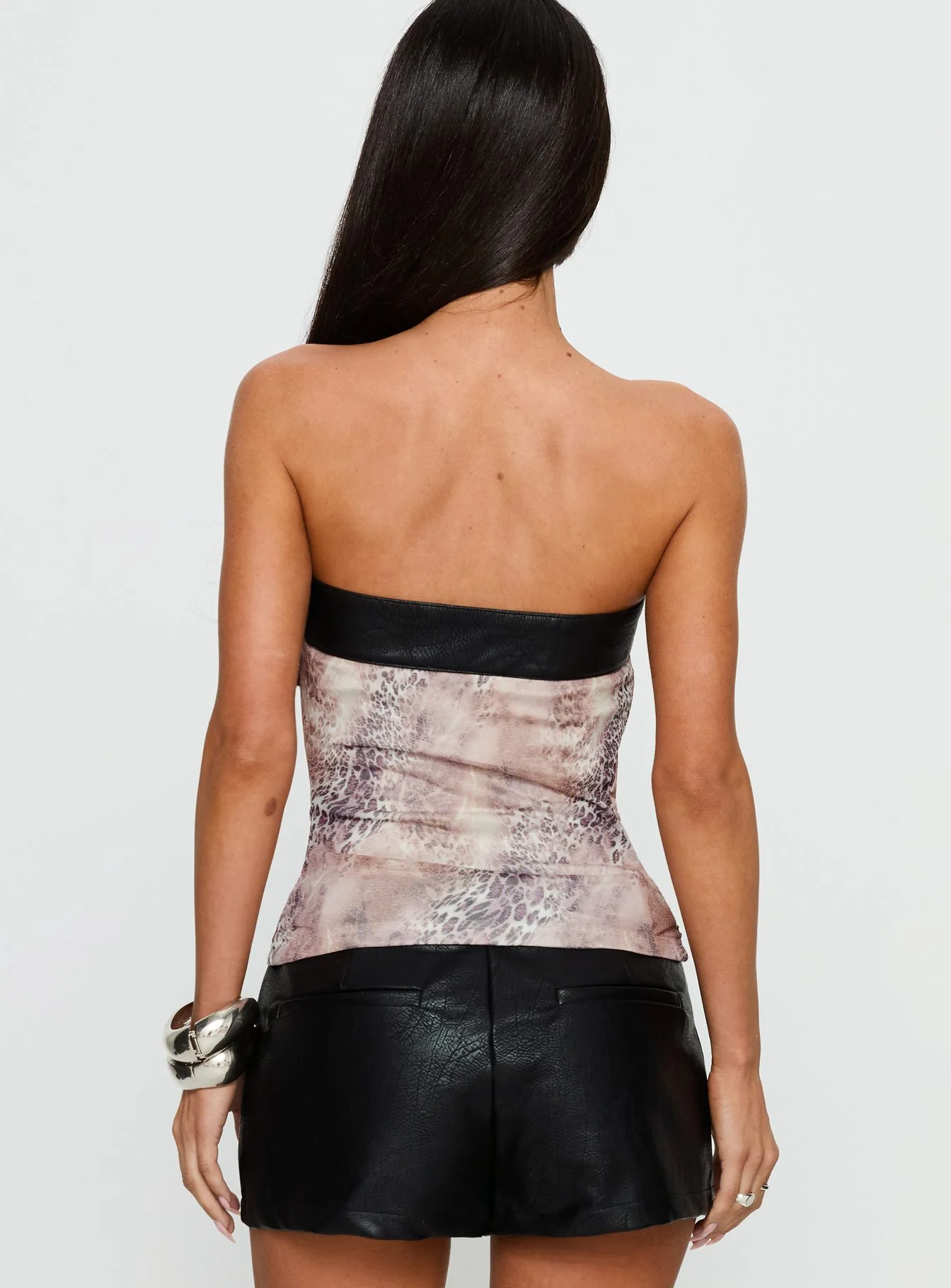 Jalyne Strapless Belted Top Animal