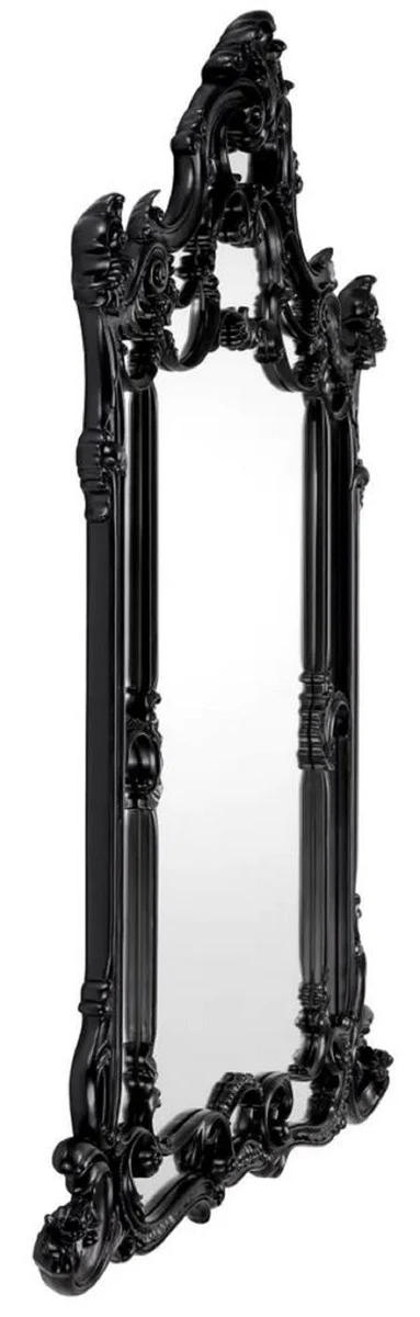 Luxury Baroque Mahogany Mirror Black - Magnificent Baroque style wall mirror made of hand-carved mahogany wood - Luxury furniture in the Baroque style - Magnificent Baroque furniture - Noble & magnificent