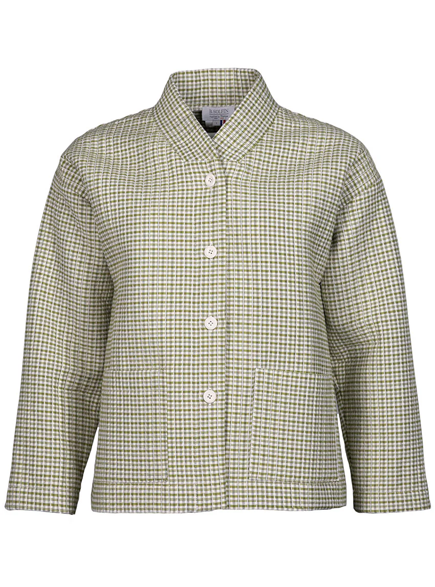 Veste femme matelassée en coton vert kaki