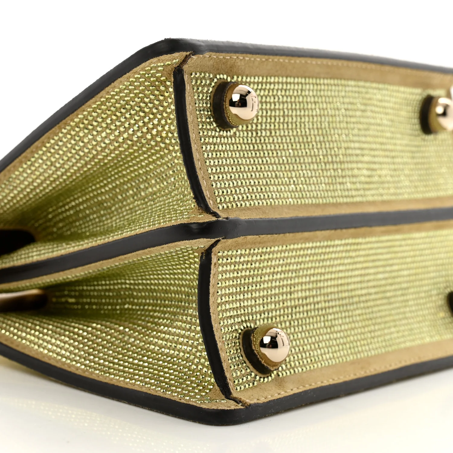 Crystal Vitello Laminato FF Petite Peekaboo I SEE U Satchel Crystal Platinum Light Gold - Top Club