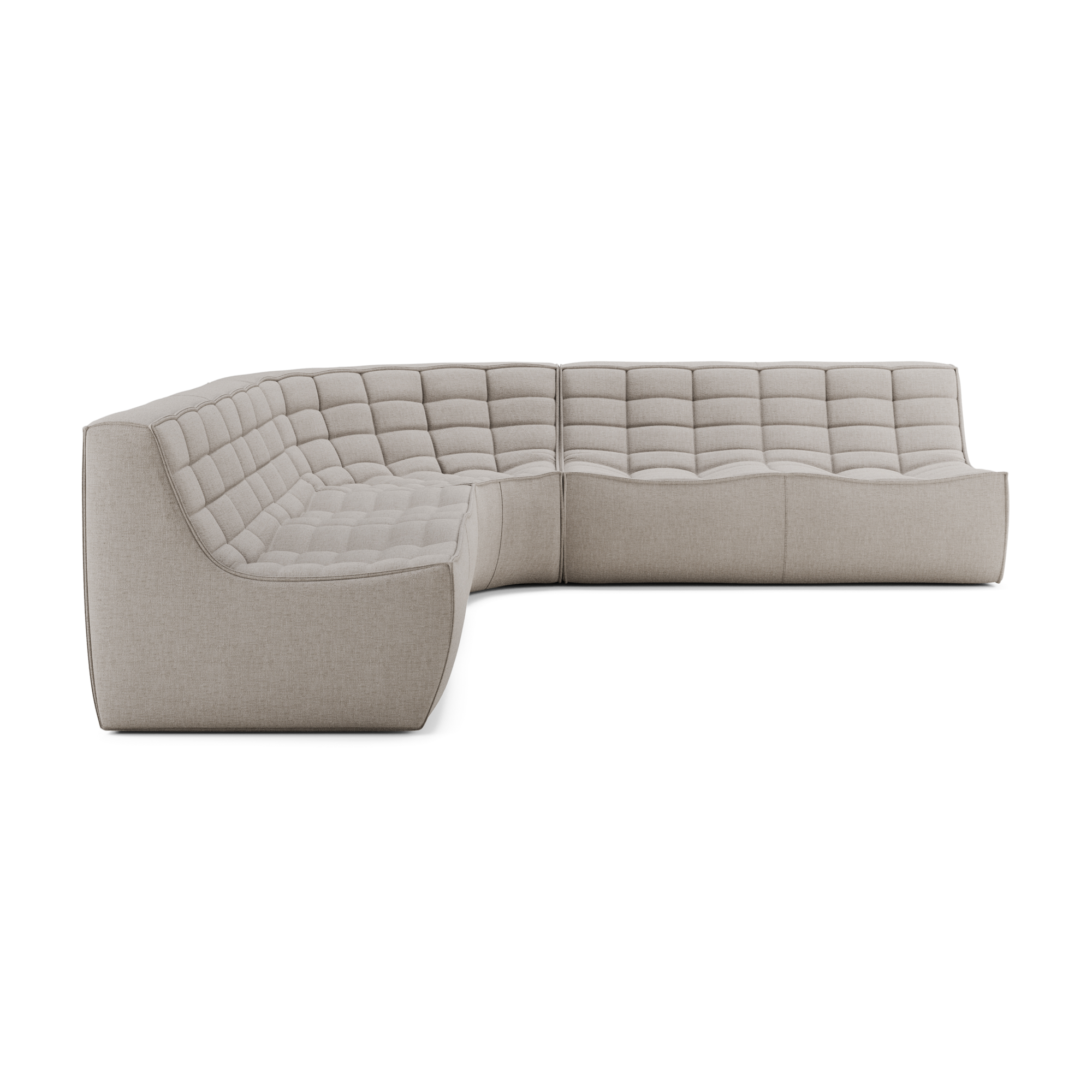 Modulaire bank N701 ecru set 2x2 seat 90° ronde hoek