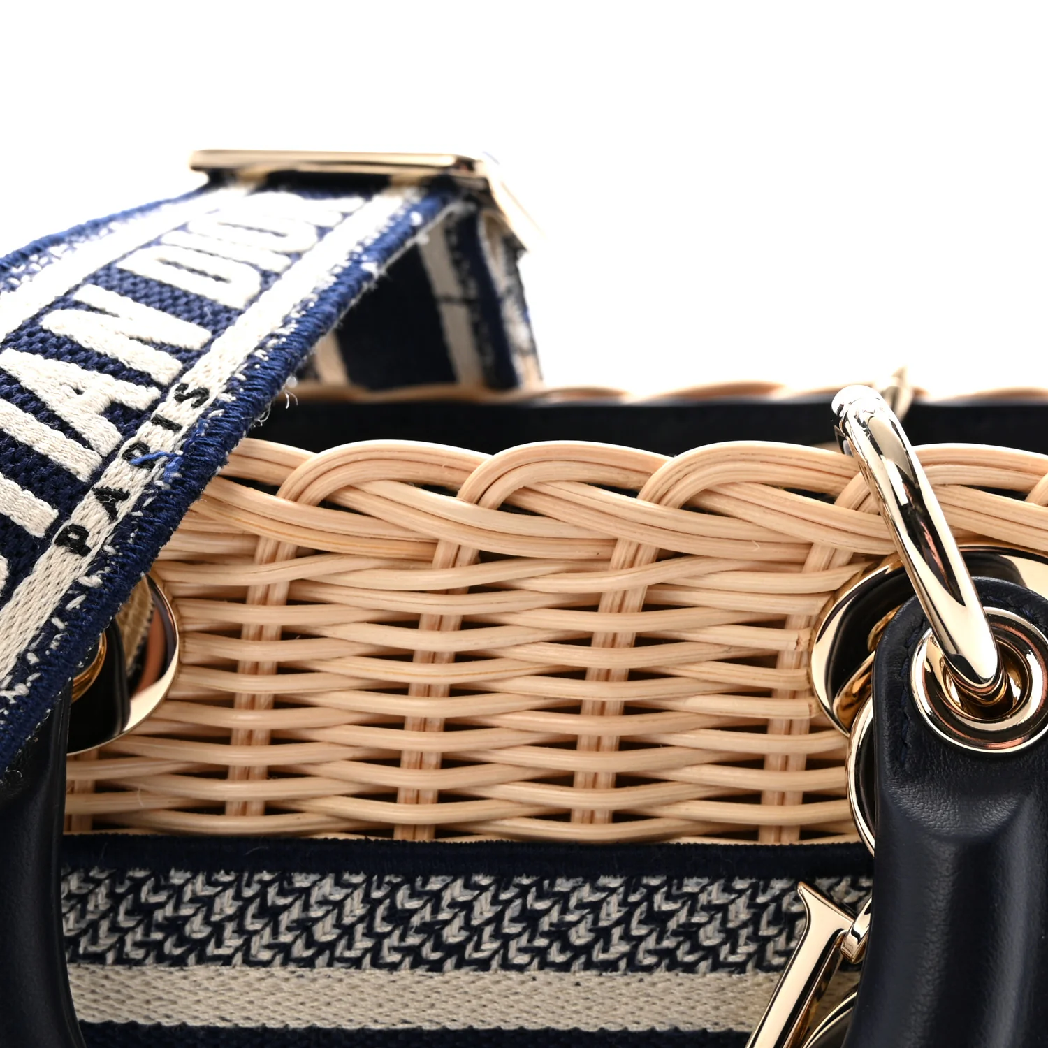 Wicker Oblique Dioriviera Medium Lady D-Joy Bag Blue - Top Club