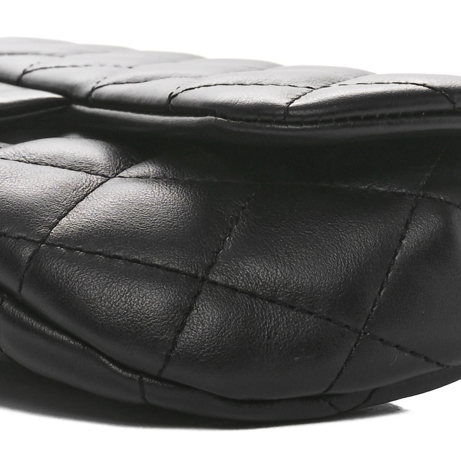 Calfskin Quilted CC Uniform Flap Belt Bag Black - Top Club