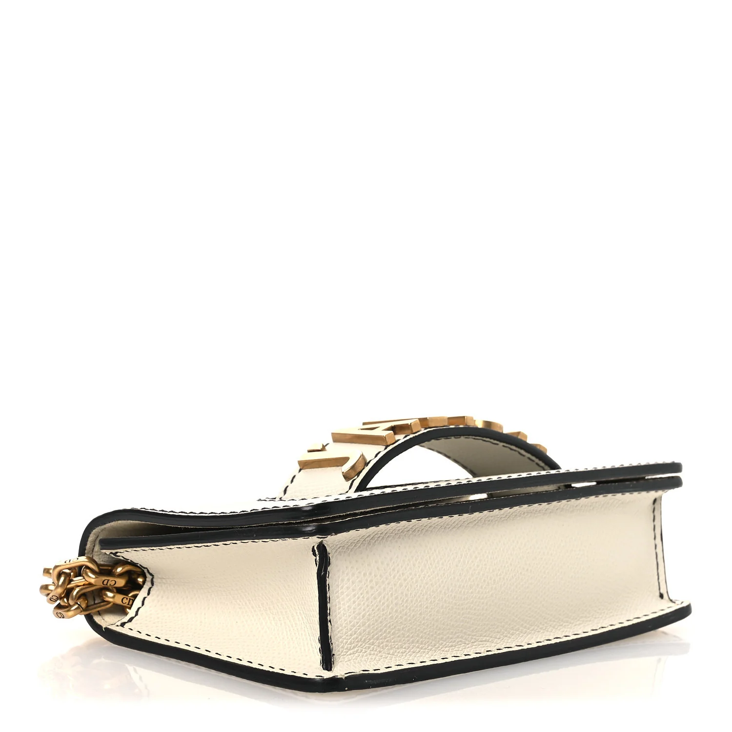 Grained Calfskin Mini J'Adior Chain Flap Bag Latte - Top Club