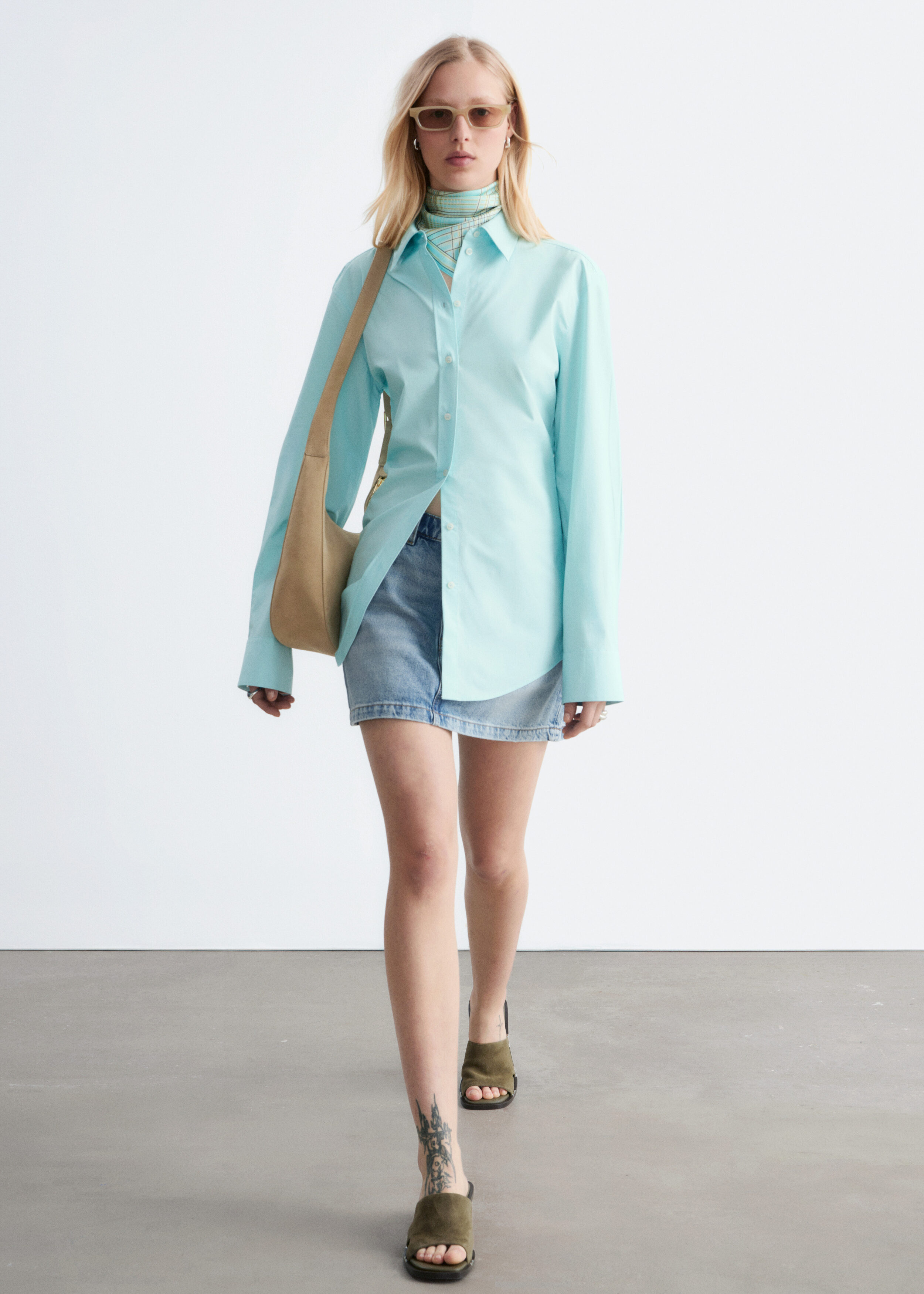 & Other Stories TAPERED COTTON SHIRT