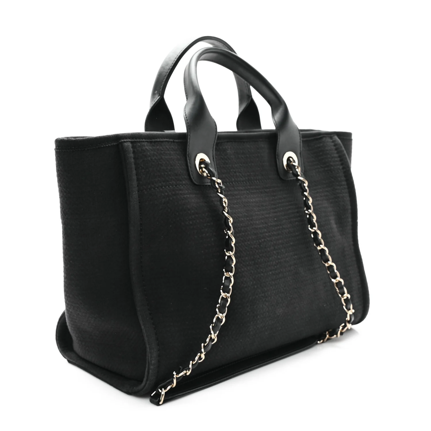 Mixed Fibers Small Deauville Tote Black - Top Club