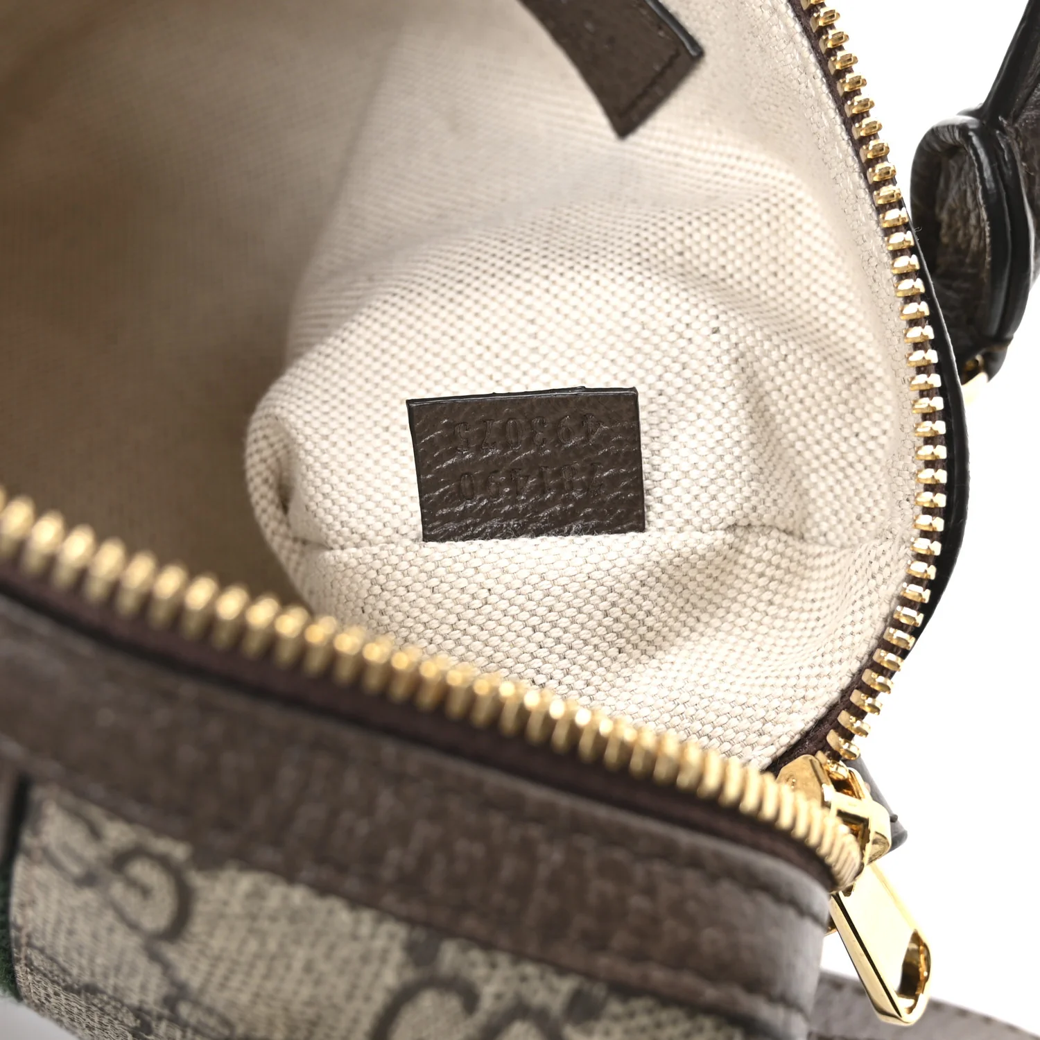 GG Supreme Monogram Textured Dollar Calfskin Web Super Mini Ophidia Top Handle Bowler Bag Beige Ebony New Acero - Top Club
