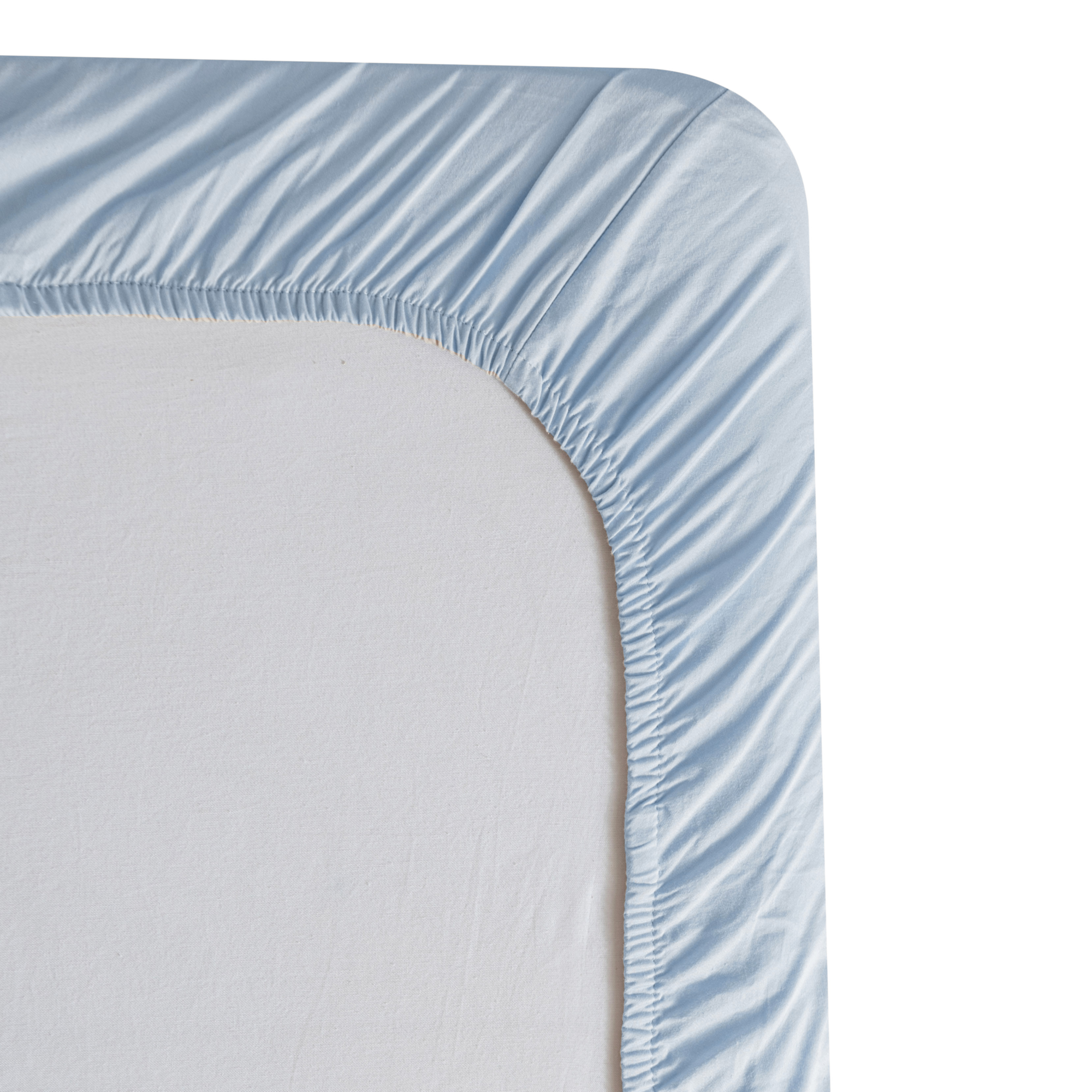 Hoeslaken Cotton Satin ice blue 180x200+35cm