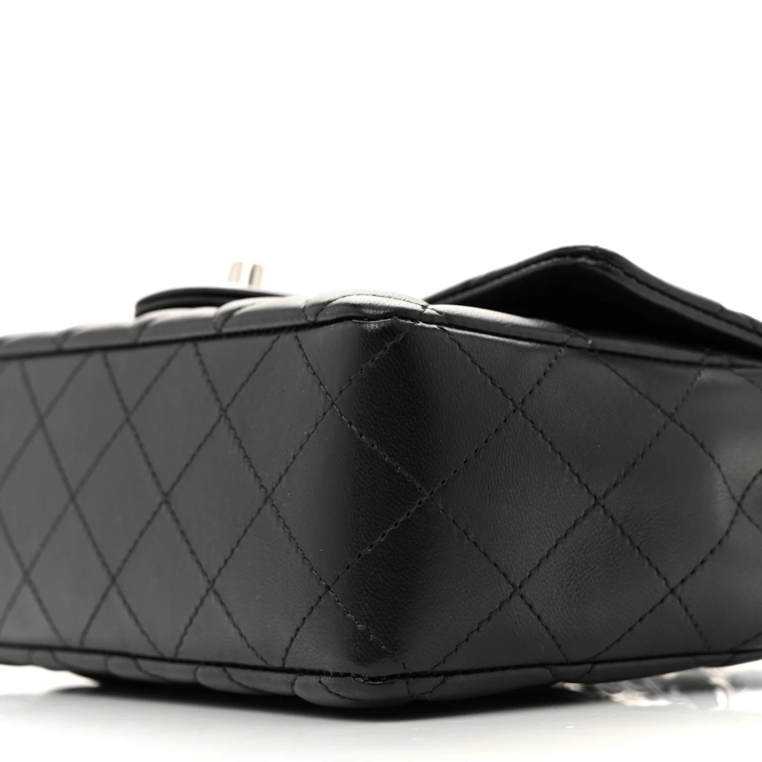 Lambskin Quilted Mini Rectangular Flap Black - Top Club