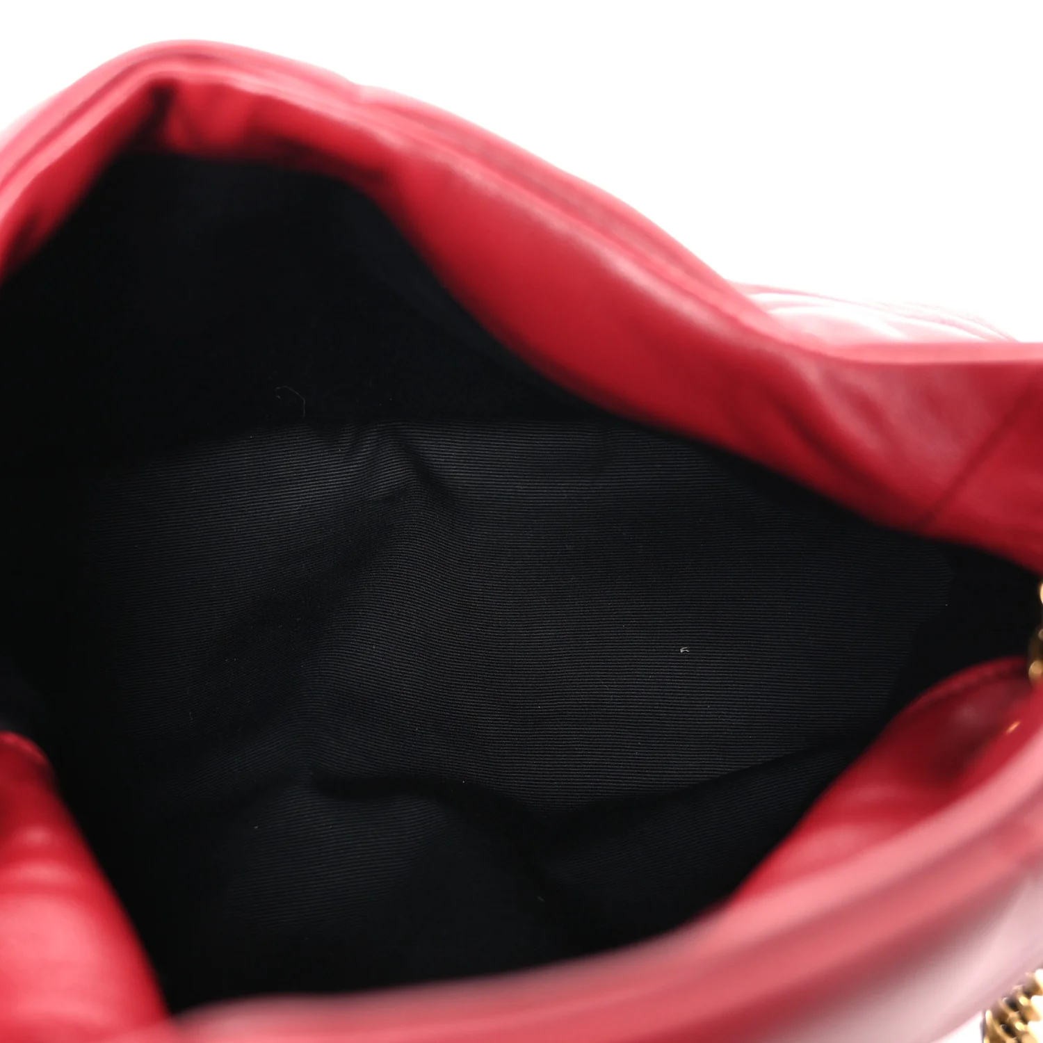 Lambskin Quilted Small Loulou Puffer Monogram Chain Satchel Red - Top Club