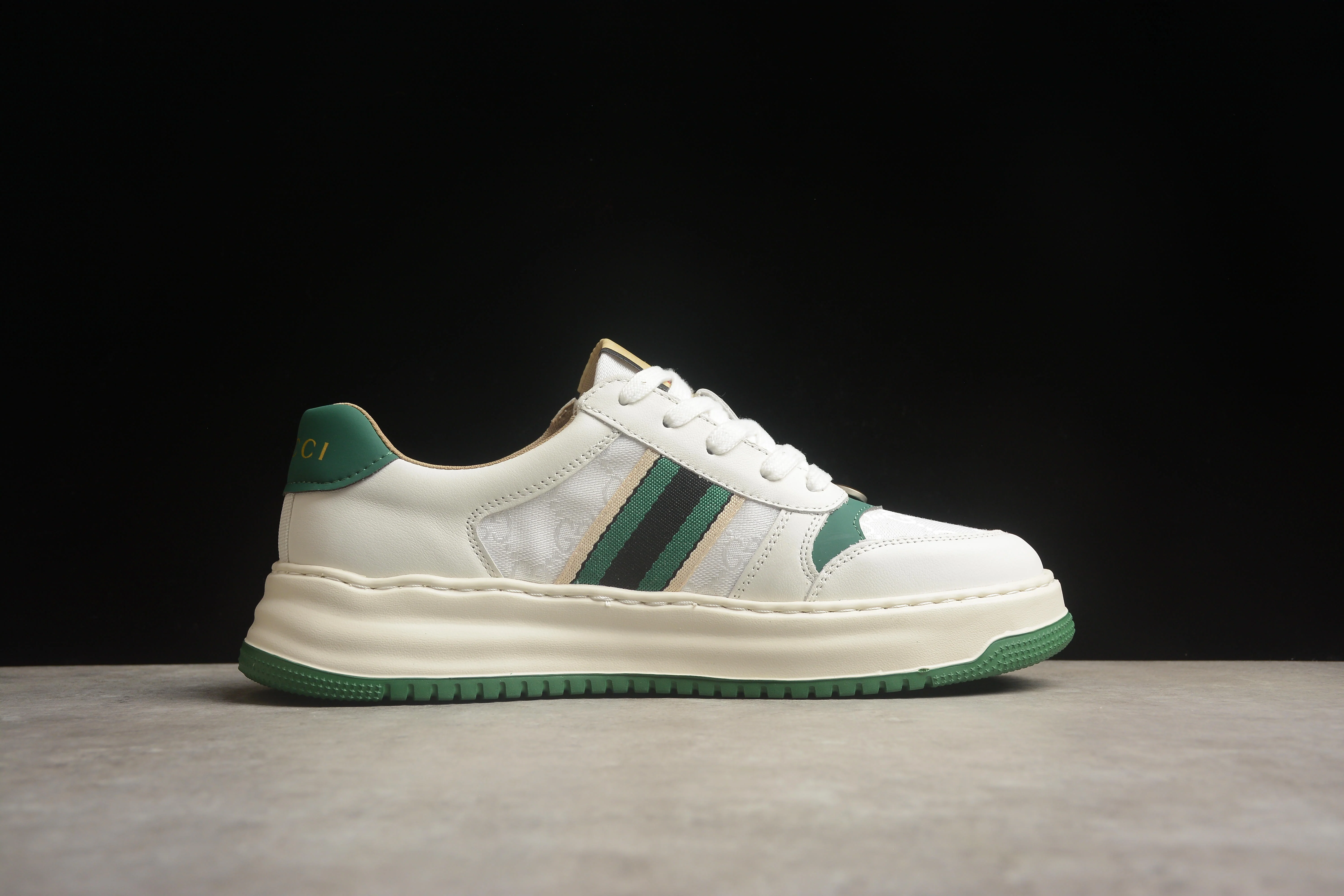 Gucci Chunky B Screener GG White/Green - Sneaker Replica Workshop